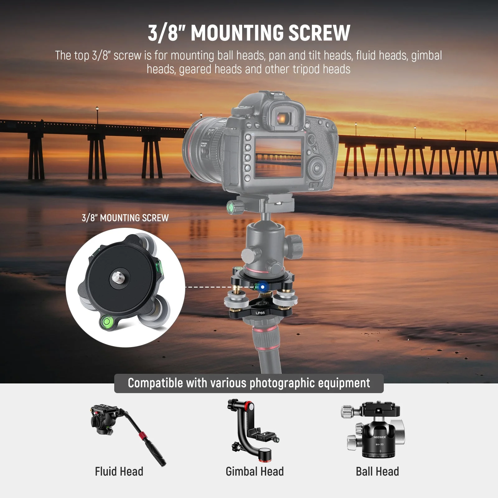NEEWER LP65 Camera Tripod Leveling Base - Image 4