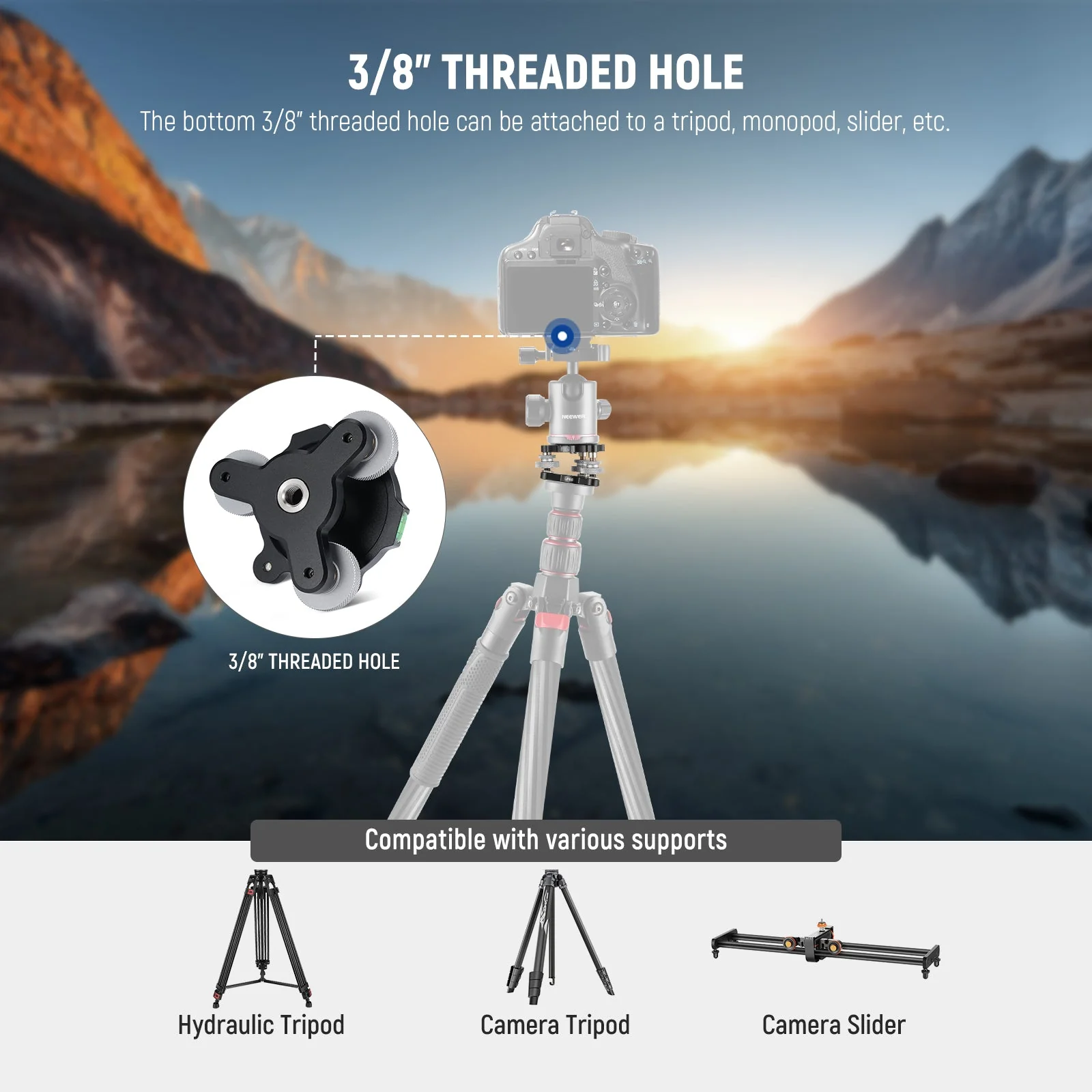 NEEWER LP65 Camera Tripod Leveling Base - Image 5