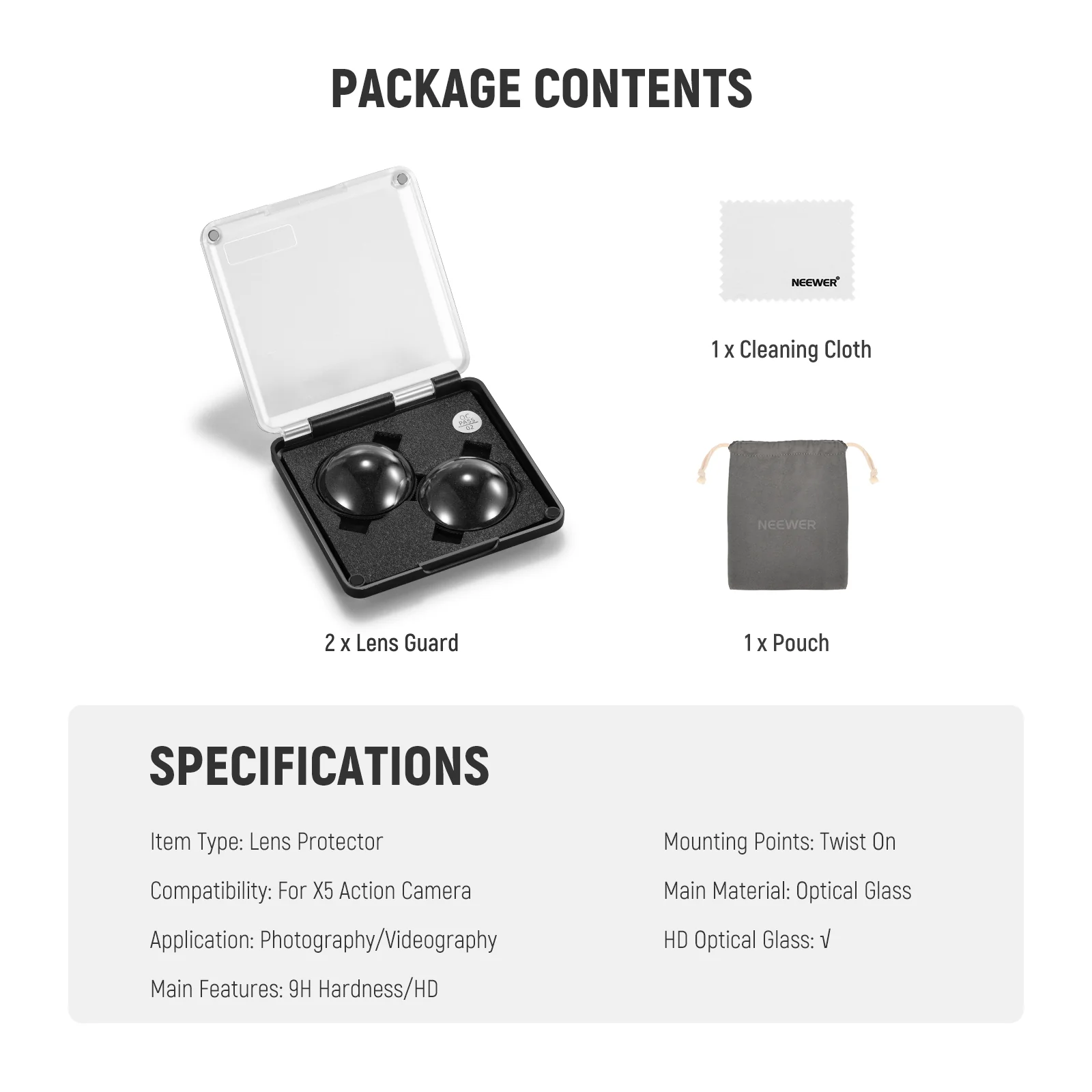 NEEWER LPC01/LPC02 Lens Protectors For Insta360 X4/X5 - Image 13