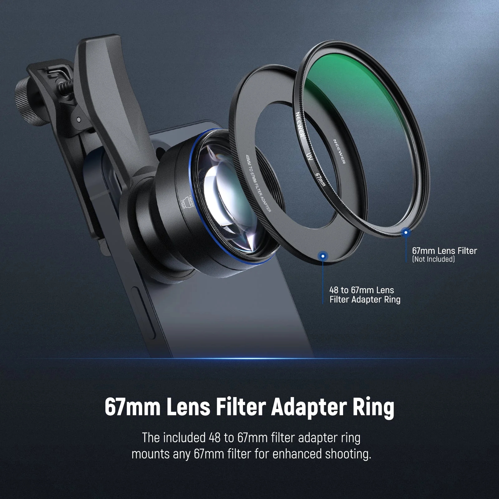 NEEWER LS-26 PRO 105mm Macro Lens with 17mm Thread & 67mm Filter Adapter - Image 6
