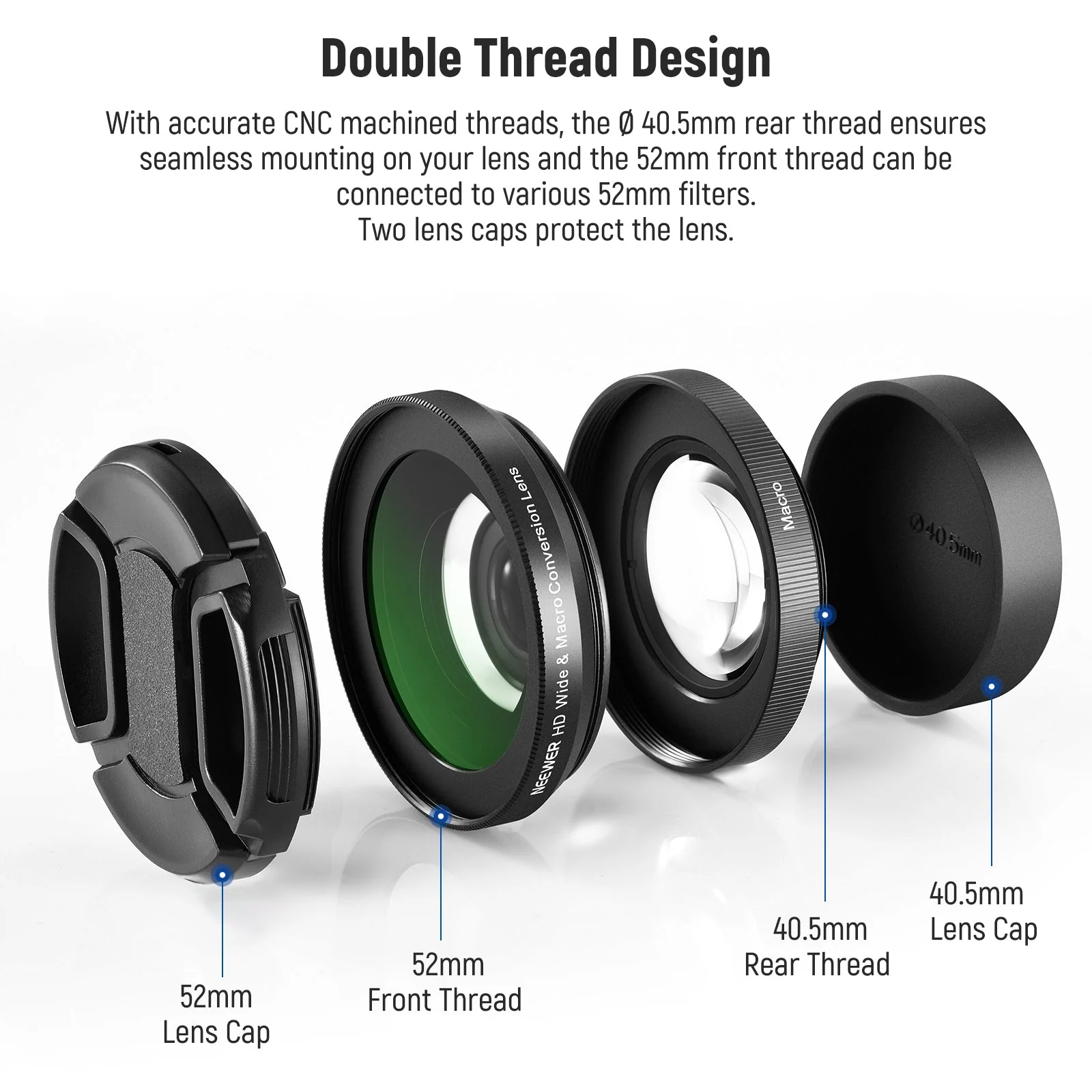 NEEWER LS-30 40.5mm HD Wide Angle Lens For Sony ZV-1F / ZV-E10 - Image 8