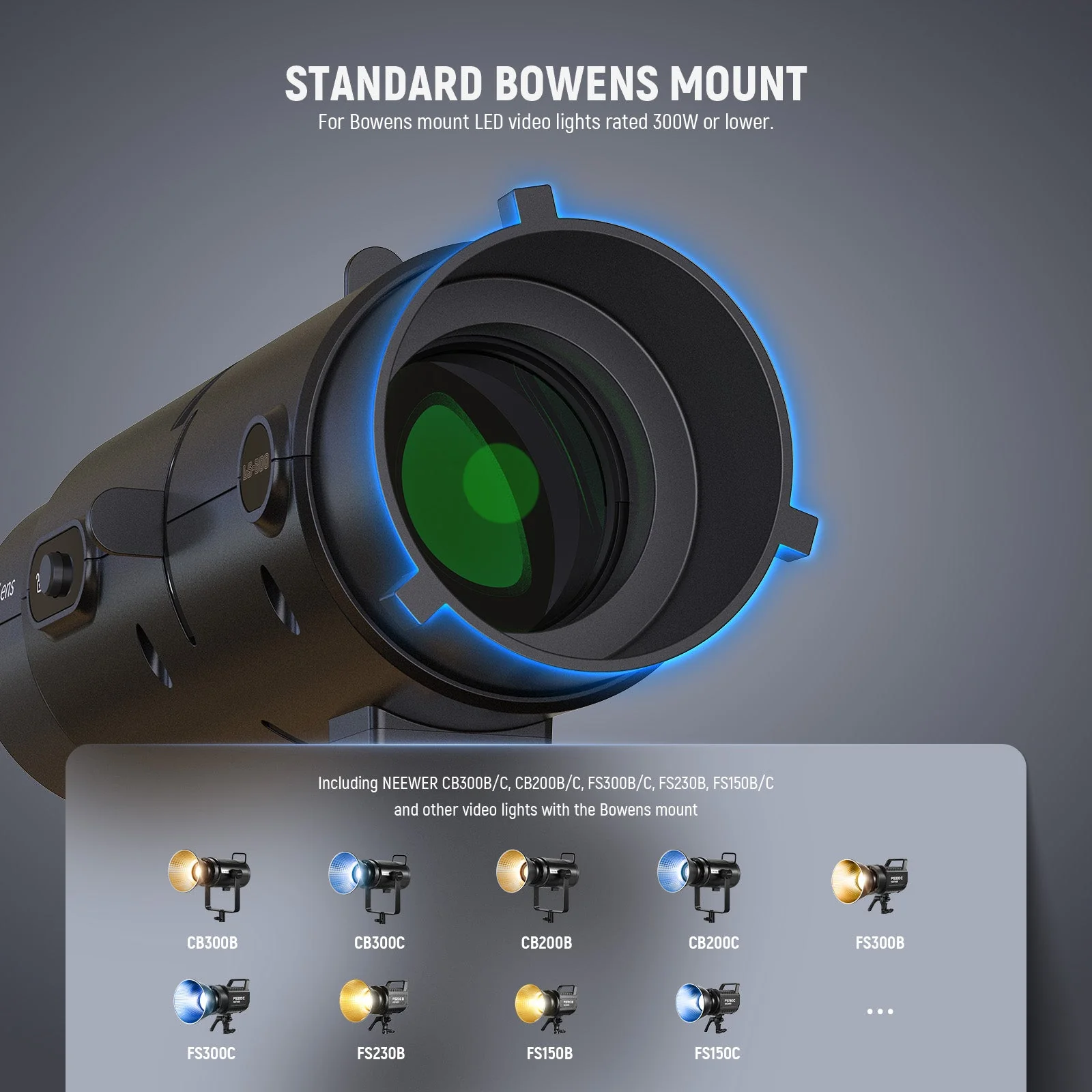 NEEWER LS-300 19° Bowens Mount Spotlight Snoot - Image 3