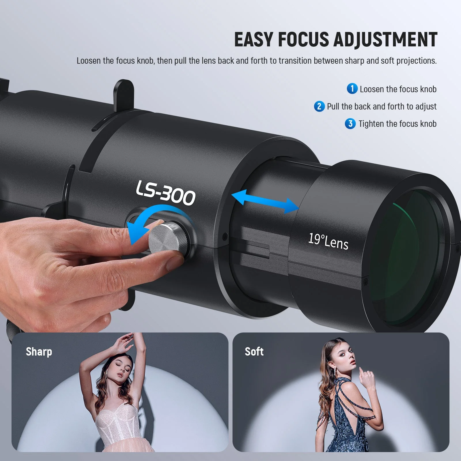 NEEWER LS-300 19° Bowens Mount Spotlight Snoot - Image 5