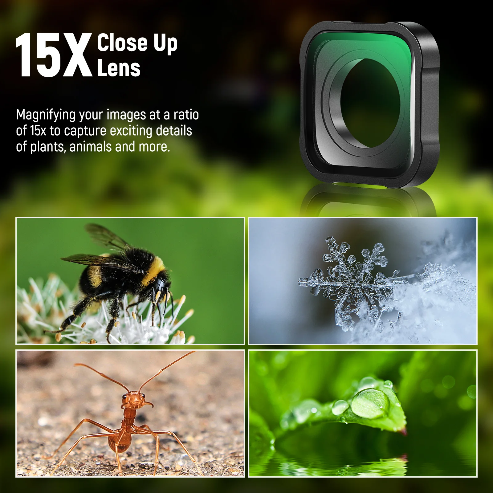 NEEWER LS-31 15X Magnification Lens compatible with GoPro Hero 12 11 10 9 Black - Image 3