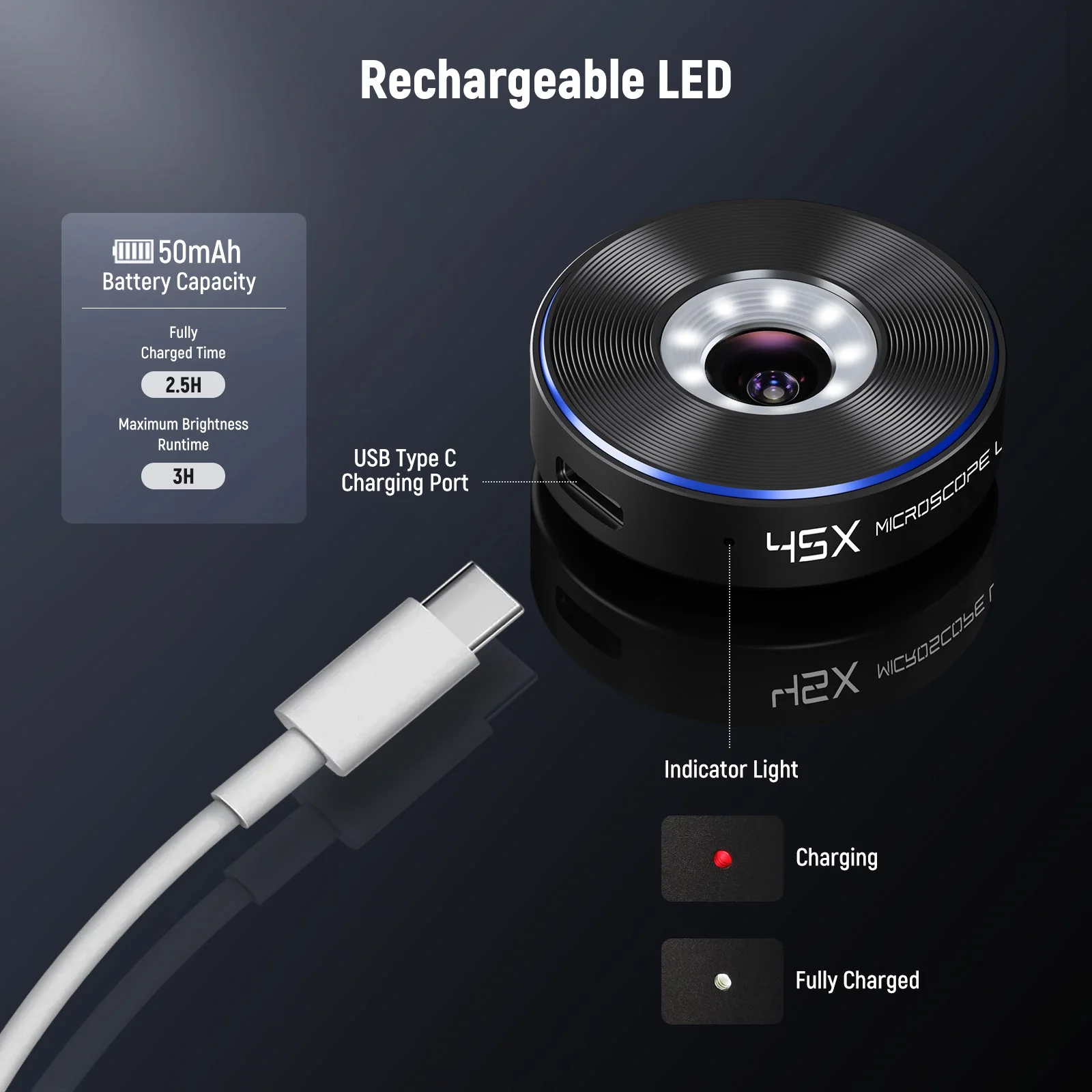 NEEWER LS-32 PRO 45X Microscope Lens with 17mm Thread & Fill Light - Image 4