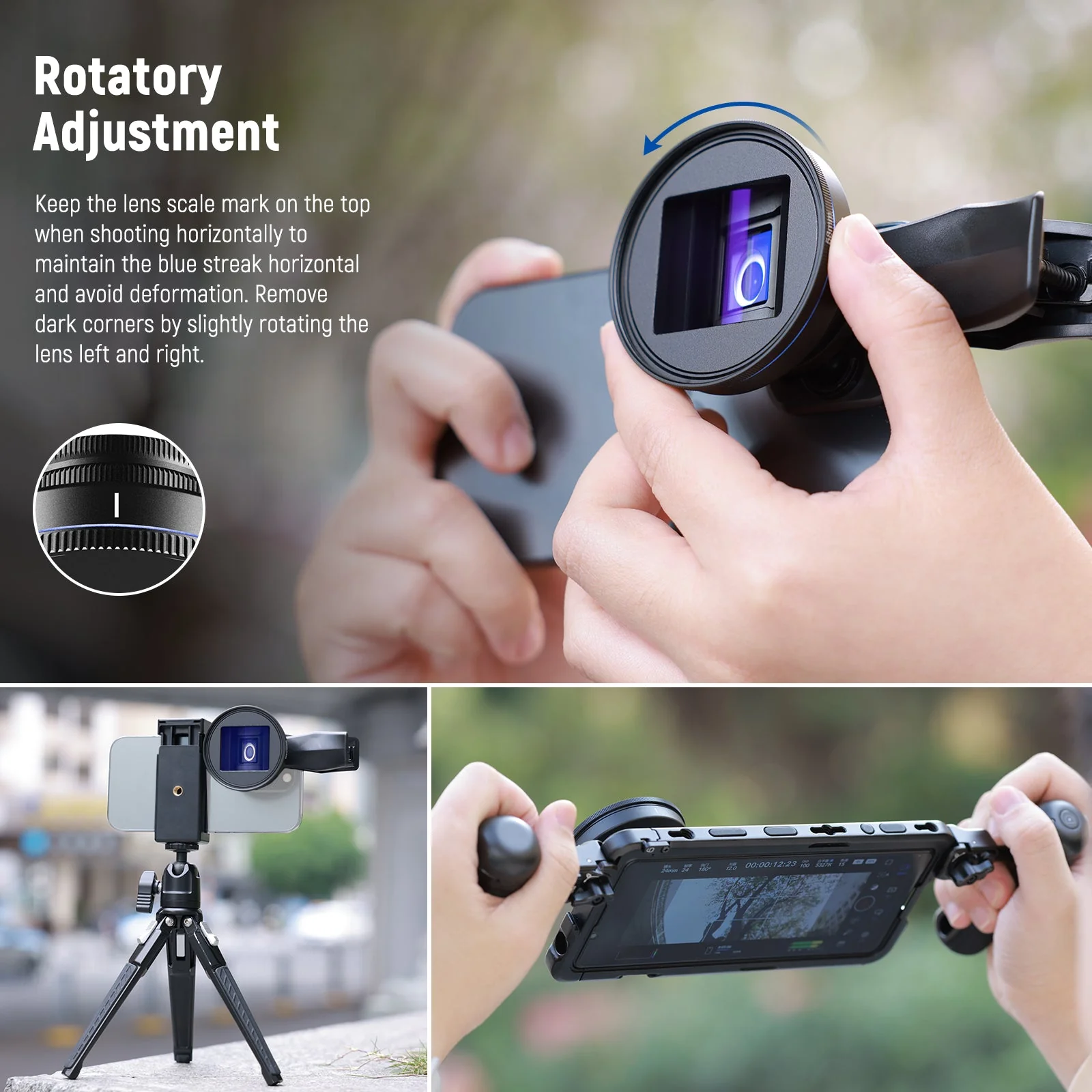 NEEWER LS-43 ULTRA 1.55x Blue Anamorphic Lens with 17mm Clip & 58mm Filter Ring - Image 4