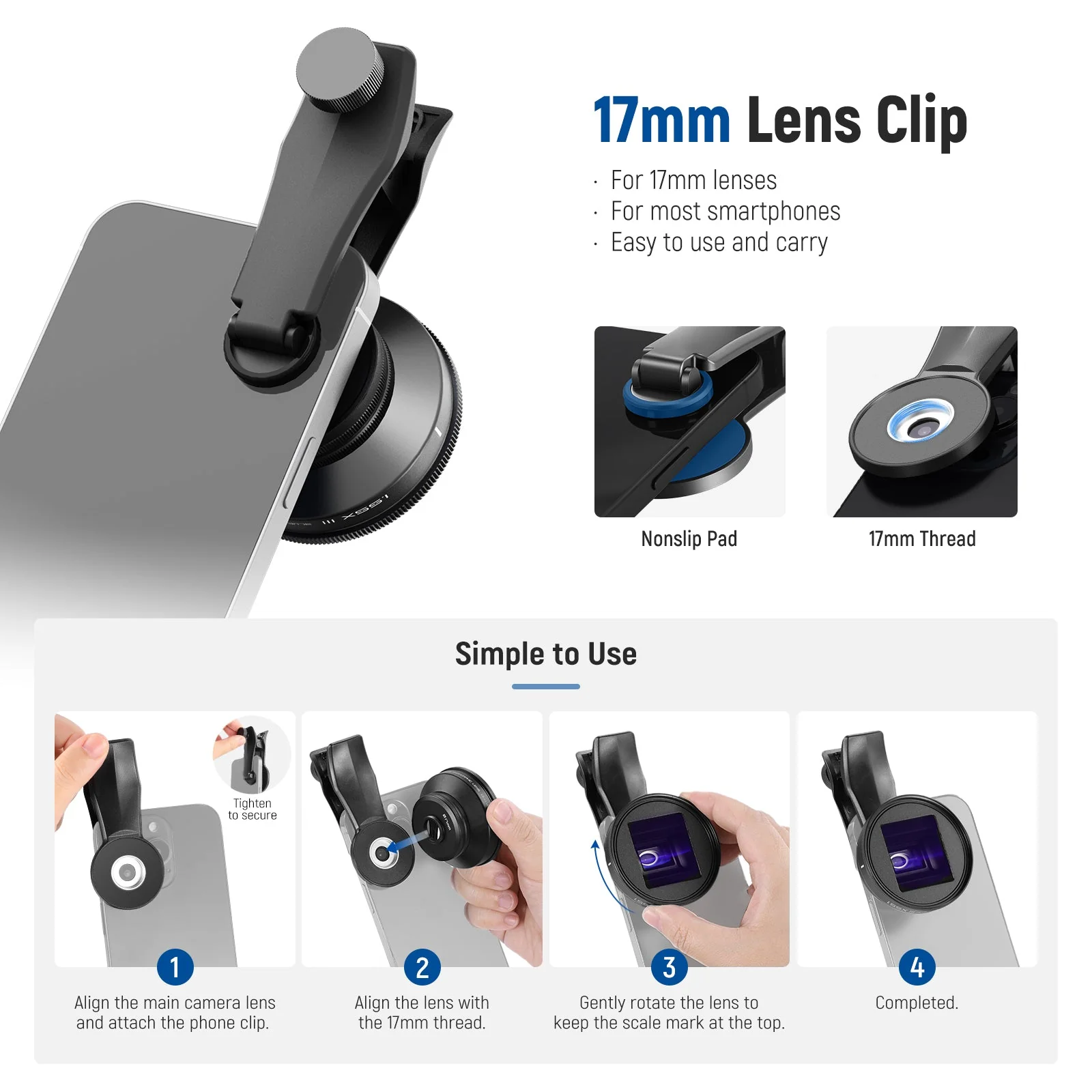 NEEWER LS-43 ULTRA 1.55x Blue Anamorphic Lens with 17mm Clip & 58mm Filter Ring - Image 9