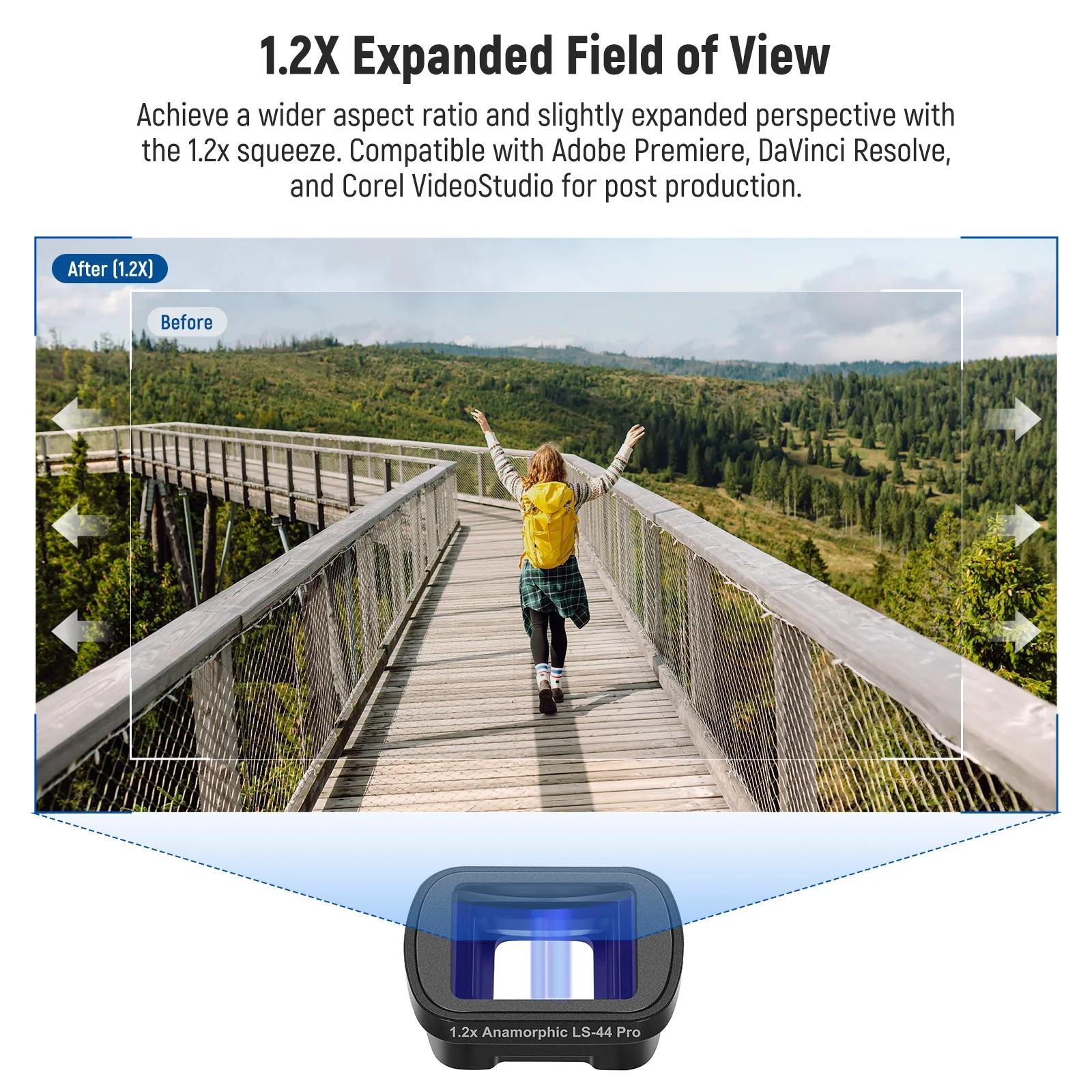 NEEWER LS-44 Pro 1.2X Blue Anamorphic Lens For DJI Osmo Pocket 3 / Pocket 4 - Image 3