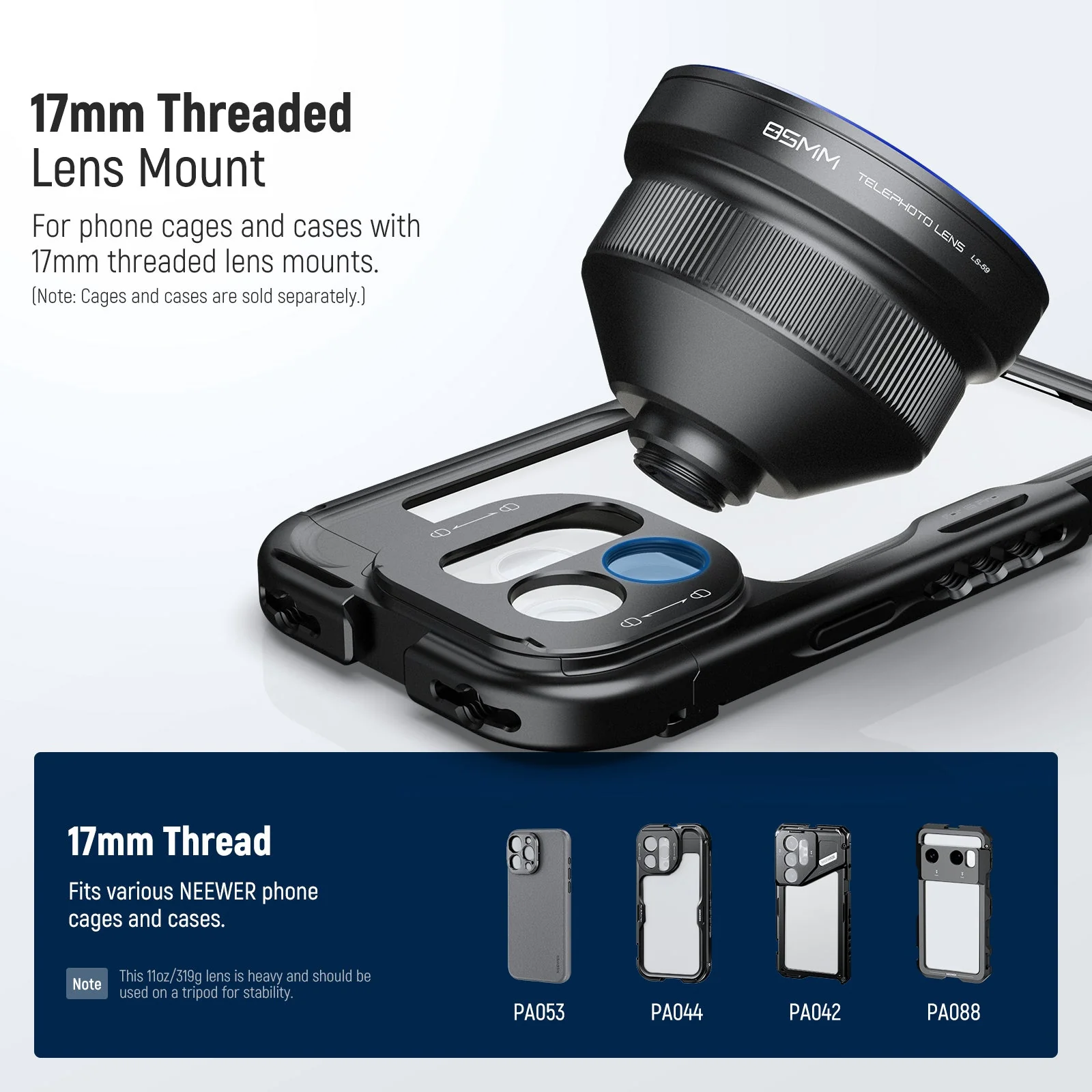 NEEWER LS-59 85mm HD Telephoto Lens with 17mm Lens Thread - Image 13