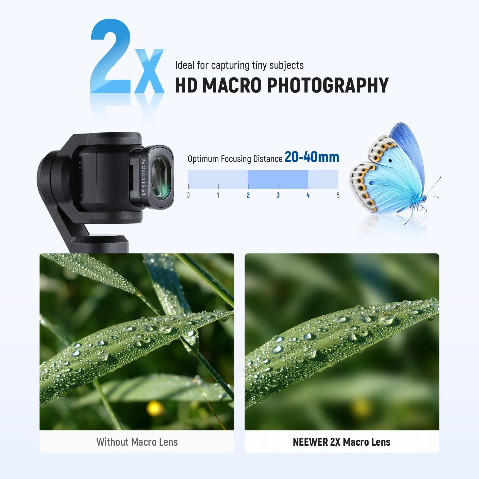 NEEWER LS-64 2X Macro Lens for DJI Osmo Pocket 3 / Pocket 4 - Image 3