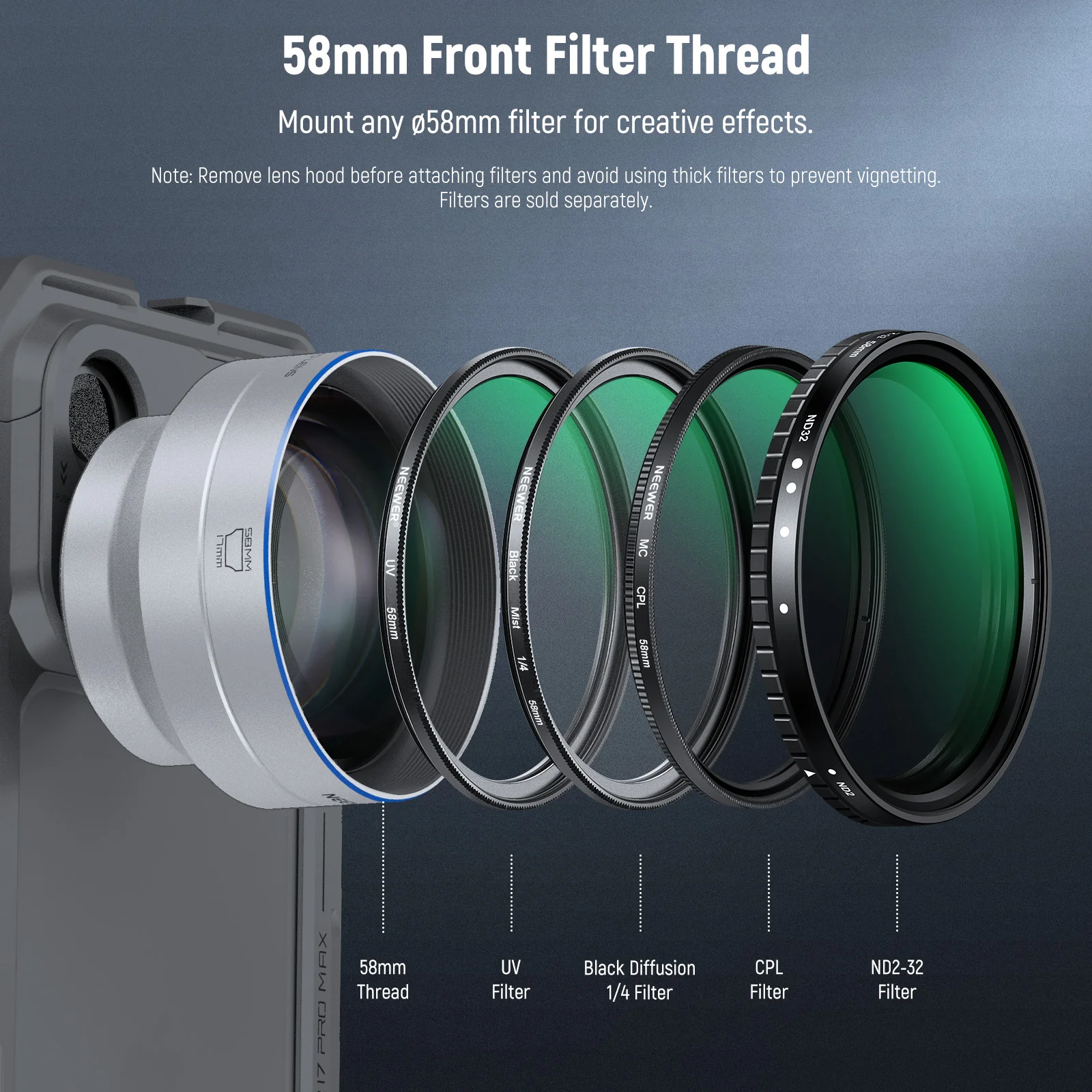 NEEWER LS-66 65mm HD Telephoto Phone Lens with 17mm Thread & Lens Hood - Image 15