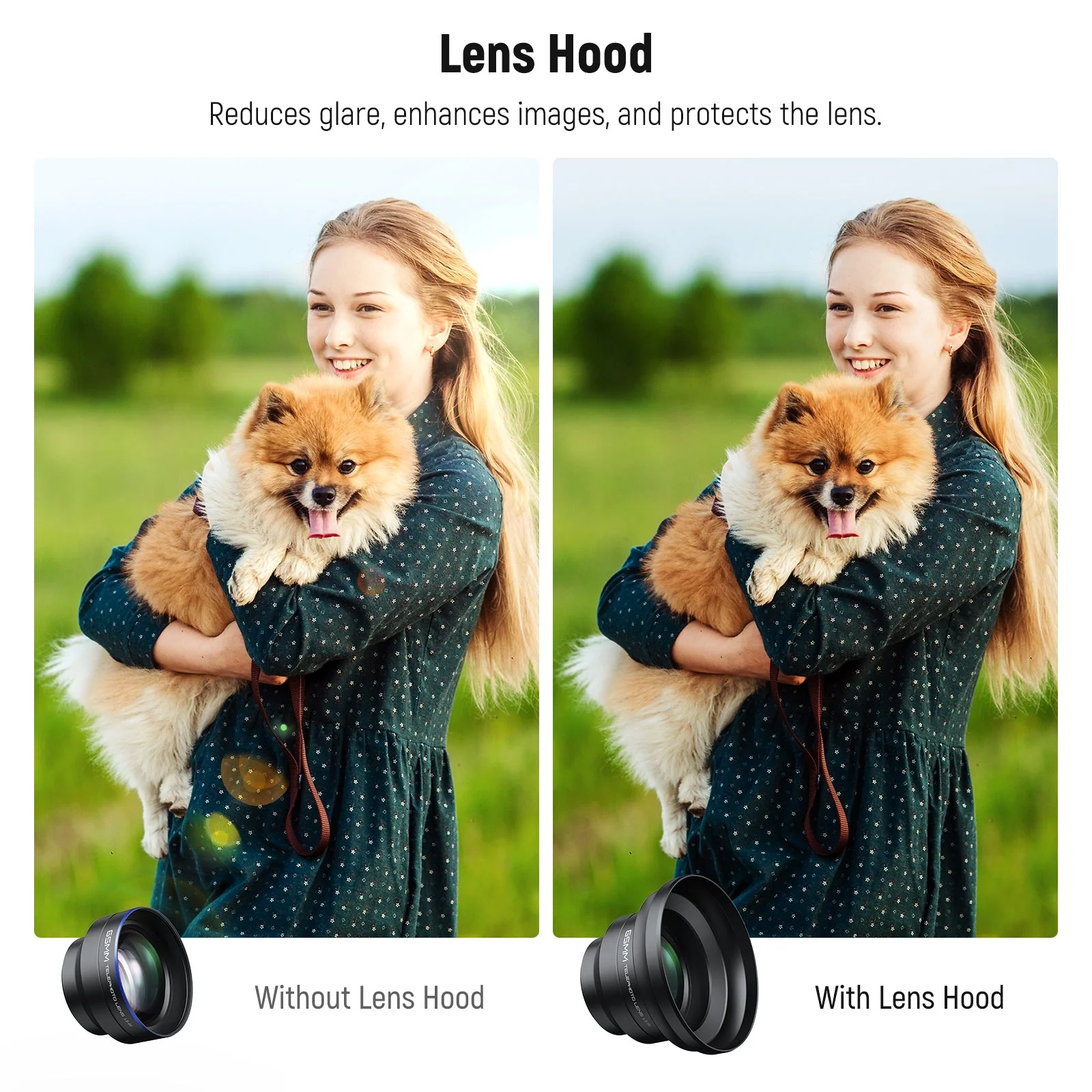 NEEWER LS-66 65mm HD Telephoto Phone Lens with 17mm Thread & Lens Hood - Image 3