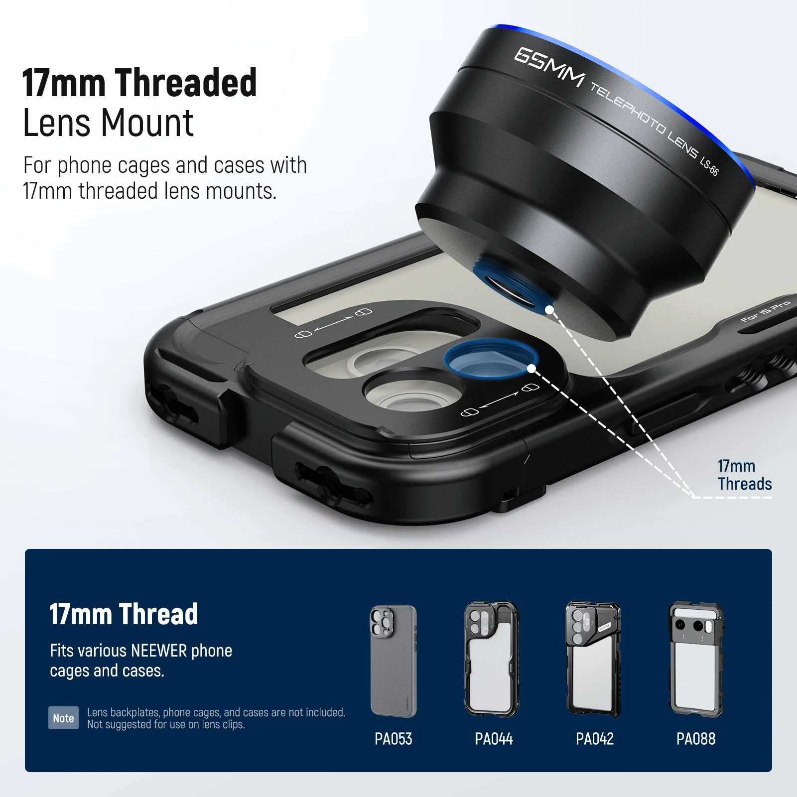 NEEWER LS-66 65mm HD Telephoto Phone Lens with 17mm Thread & Lens Hood - Image 7