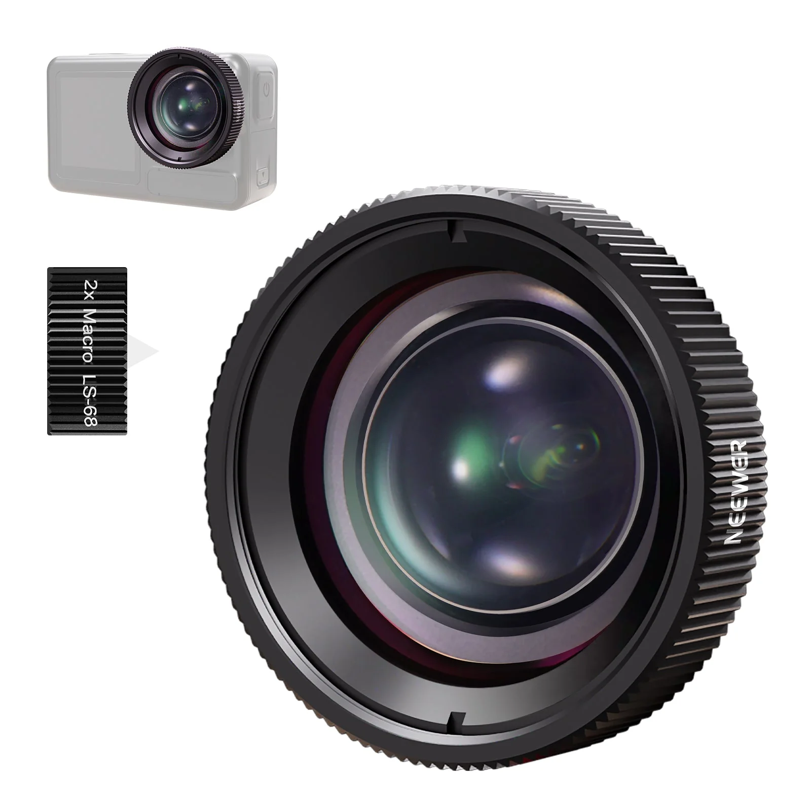NEEWER LS-68 2X Macro Lens For DJI Osmo Nano/Action 5 Pro/4