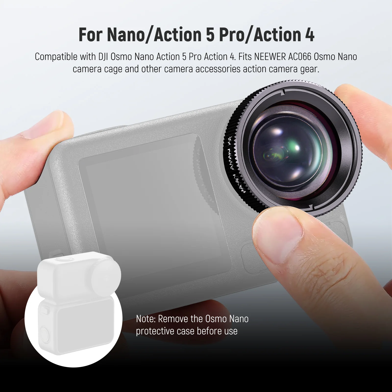 NEEWER LS-68 2X Macro Lens For DJI Osmo Nano/Action 5 Pro/4 - Image 2