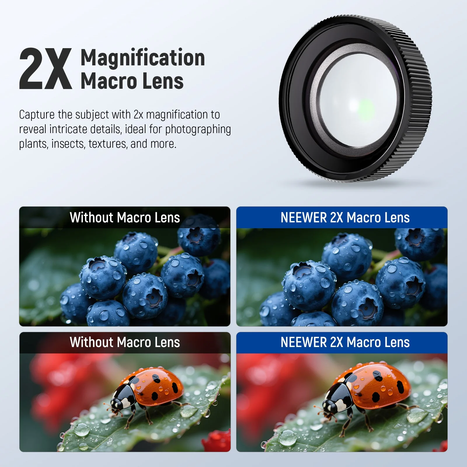 NEEWER LS-68 2X Macro Lens For DJI Osmo Nano/Action 5 Pro/4 - Image 3