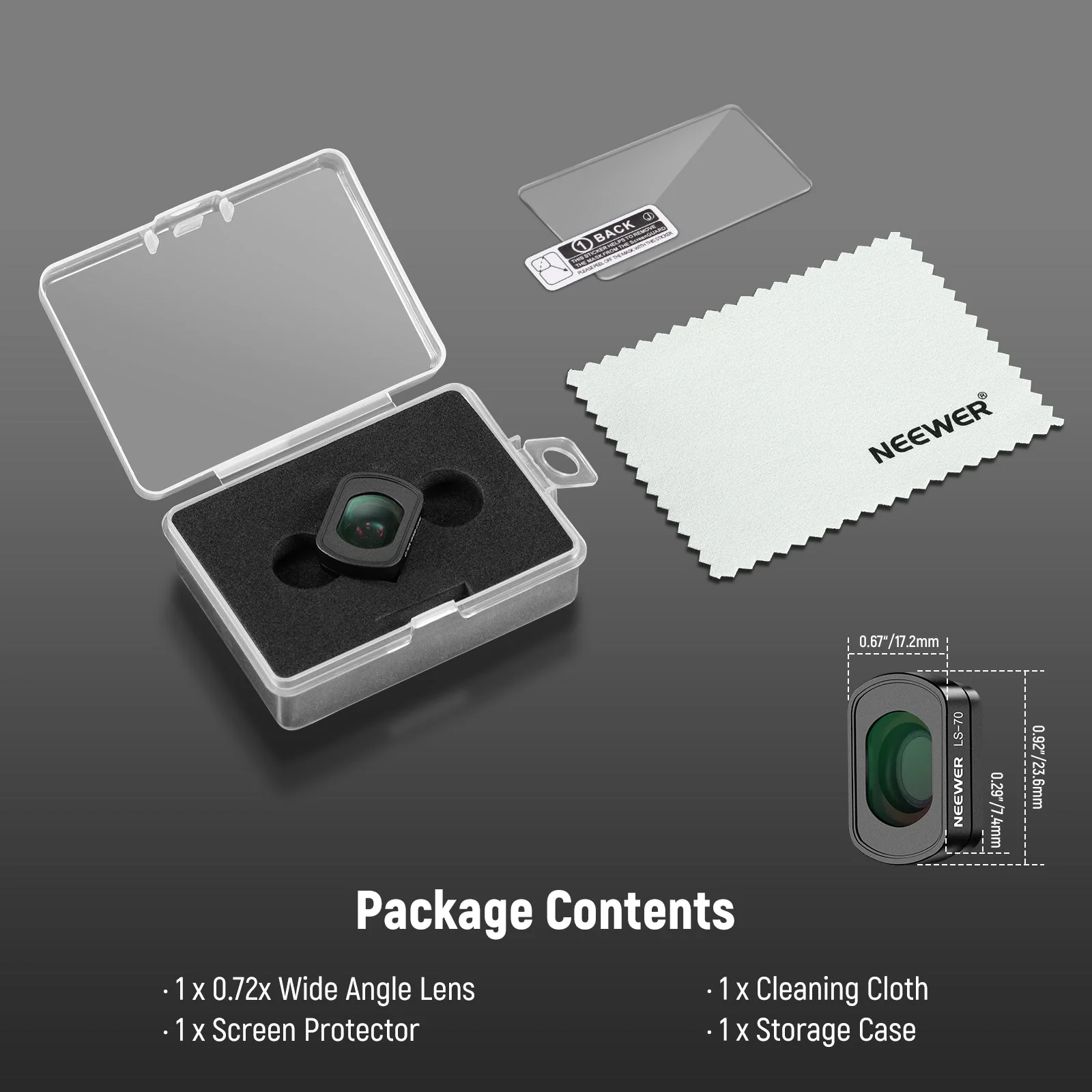NEEWER LS-70 112° FOV 0.72X Wide Angle Lens for DJI Osmo Pocket 3 / Pocket 4 - Image 9