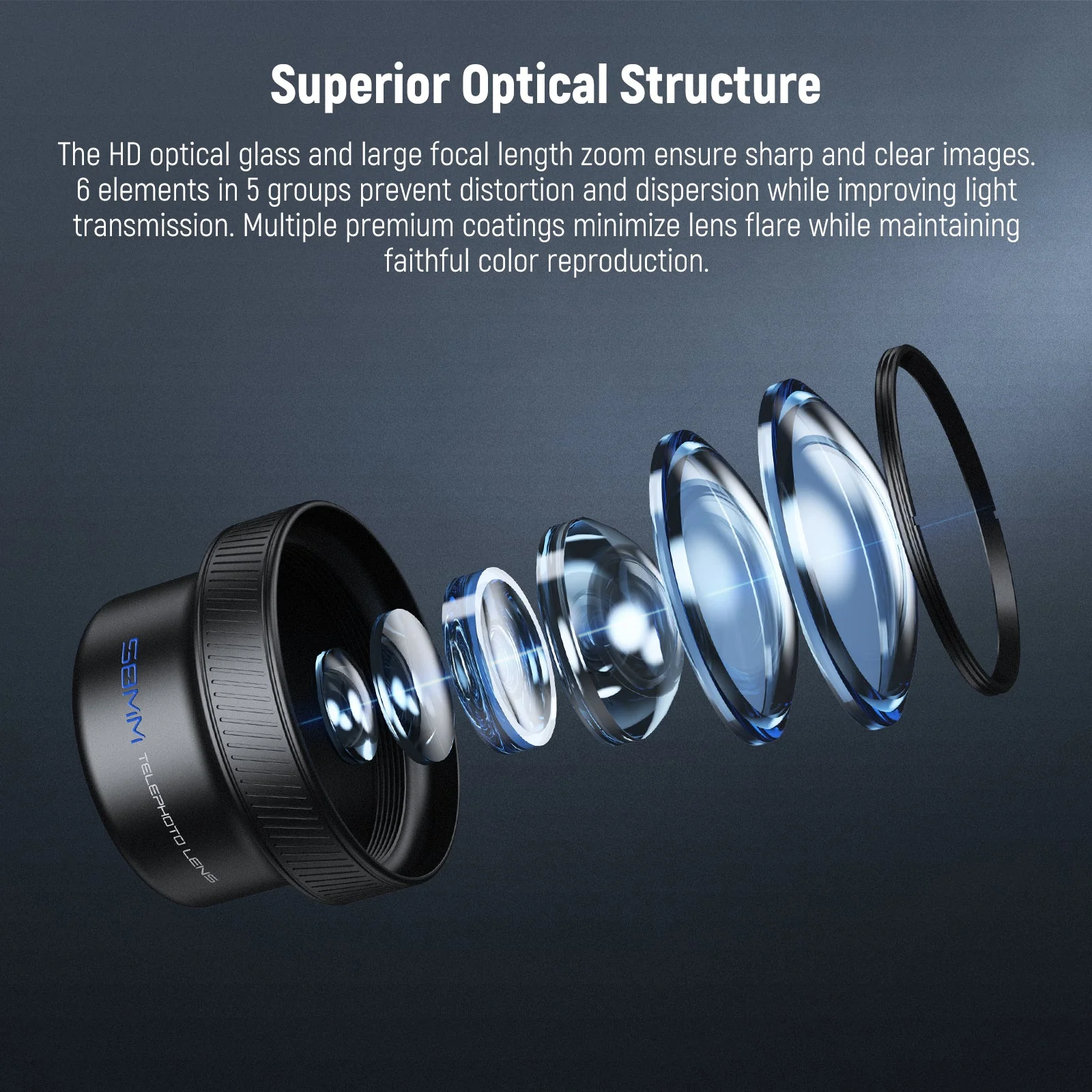 NEEWER LS-71 58mm Telephoto Phone Lens with 17mm Threaded Clip - Image 4