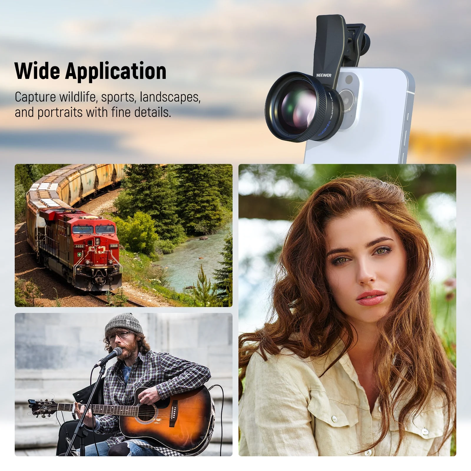 NEEWER LS-71 58mm Telephoto Phone Lens with 17mm Threaded Clip - Image 9