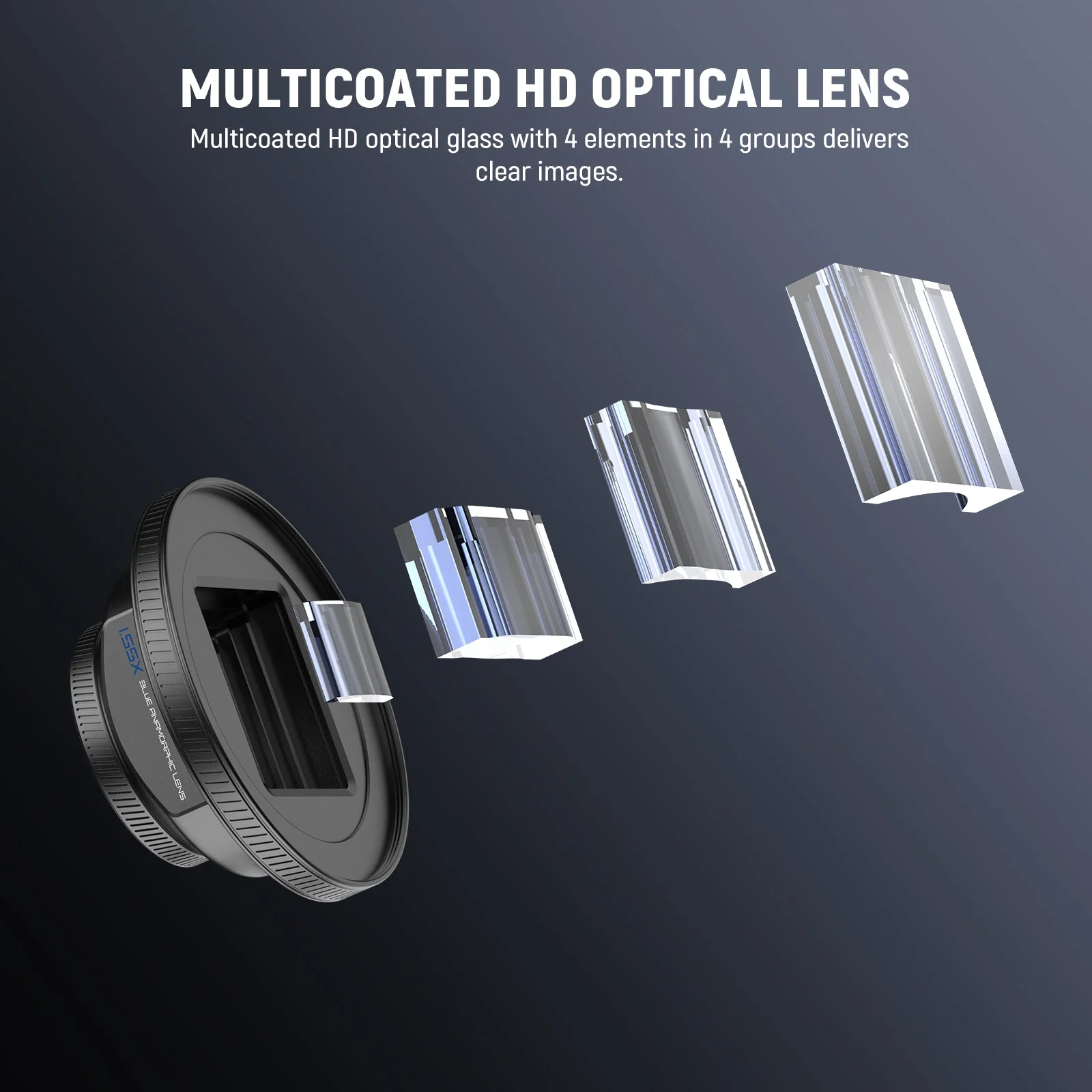 NEEWER LS-75 1.55X Blue Anamorphic Lens with 17mm Threaded Clip - Image 6
