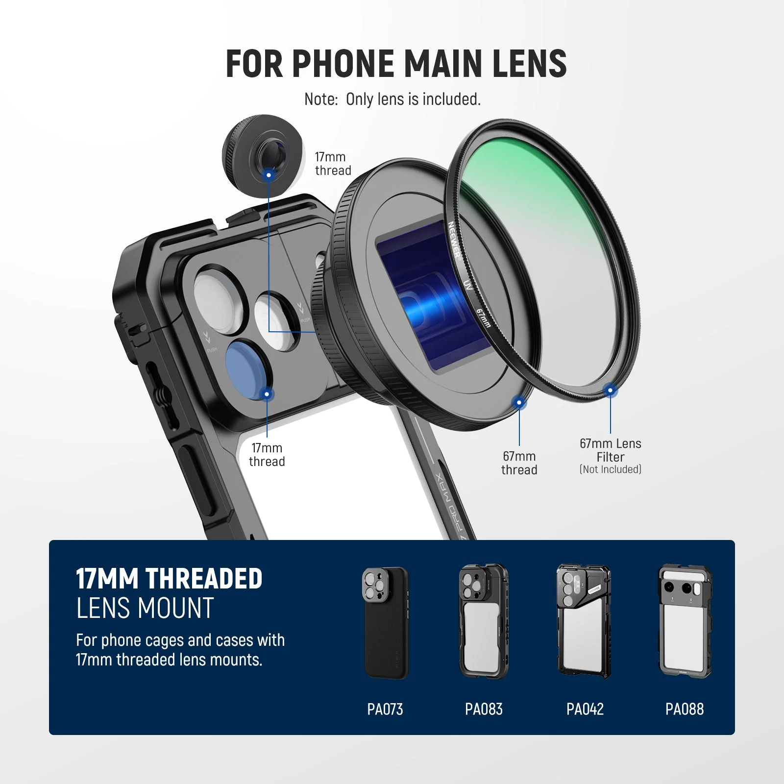 NEEWER LS-75 1.55X Blue Anamorphic Lens with 17mm Threaded Clip - Image 7