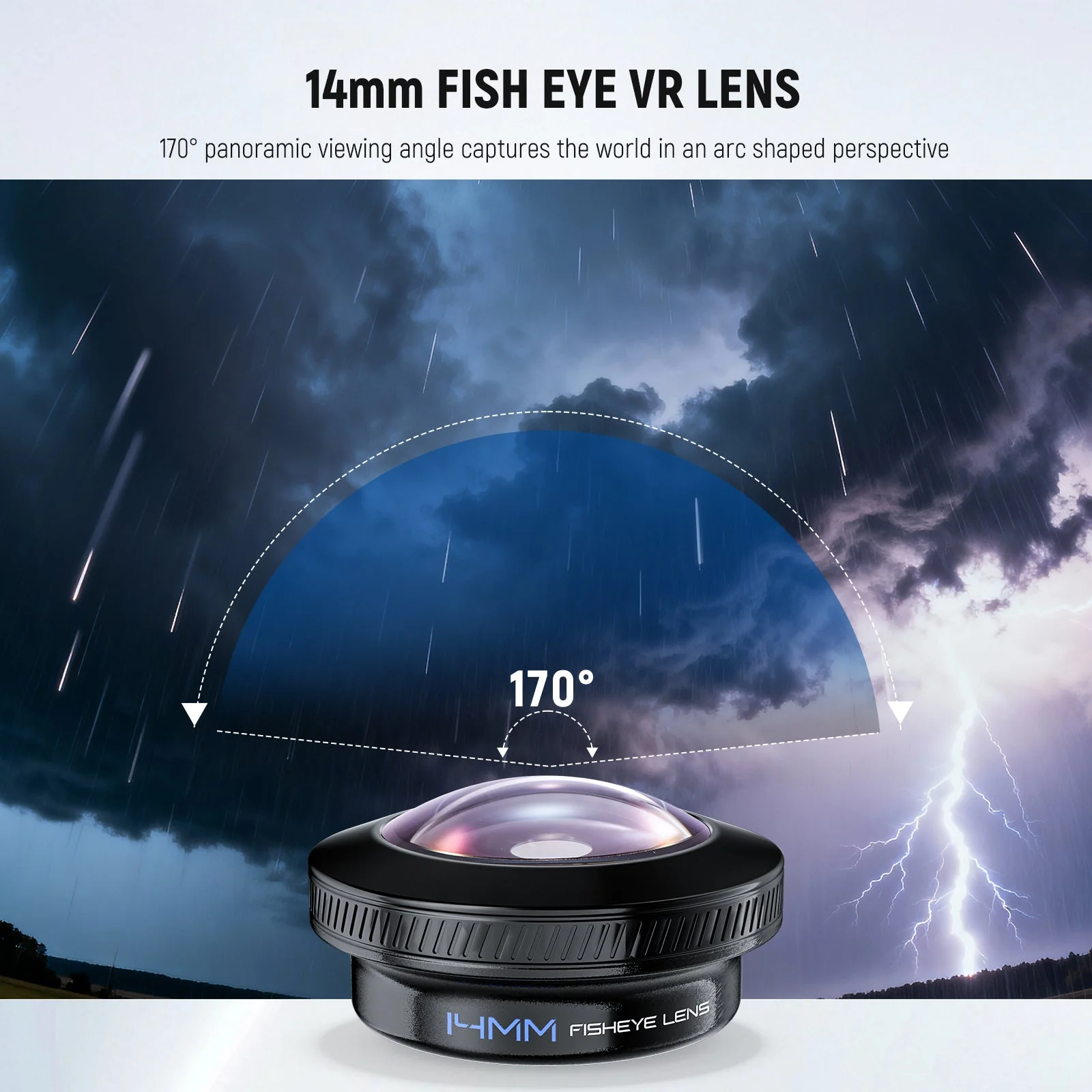 NEEWER LS-77 170° 14mm Fish Eye VR Lens with 17mm Threaded Clip - Image 2