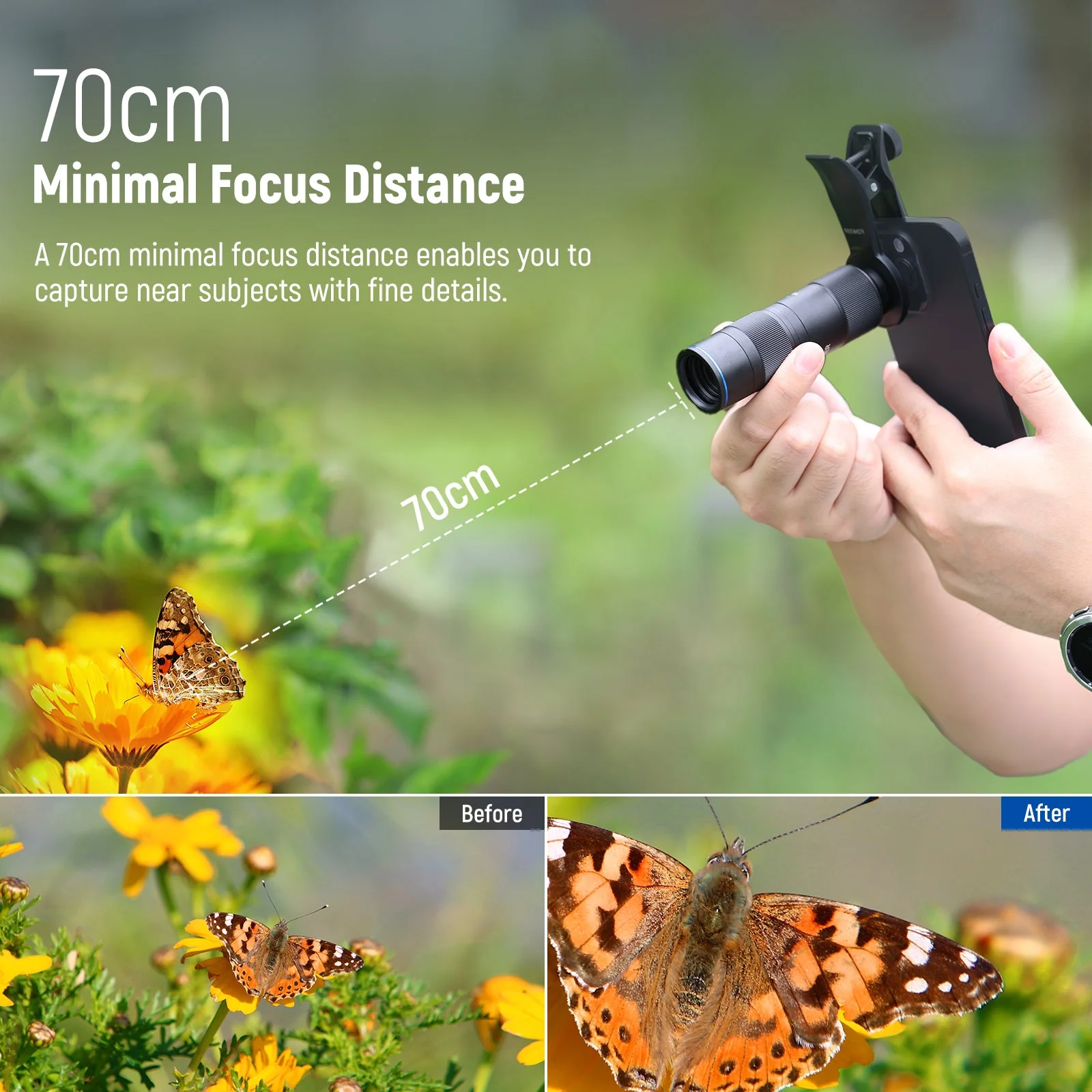 NEEWER LS-78 400mm Phone Telephoto Lens with 17mm Lens Clip - Image 4
