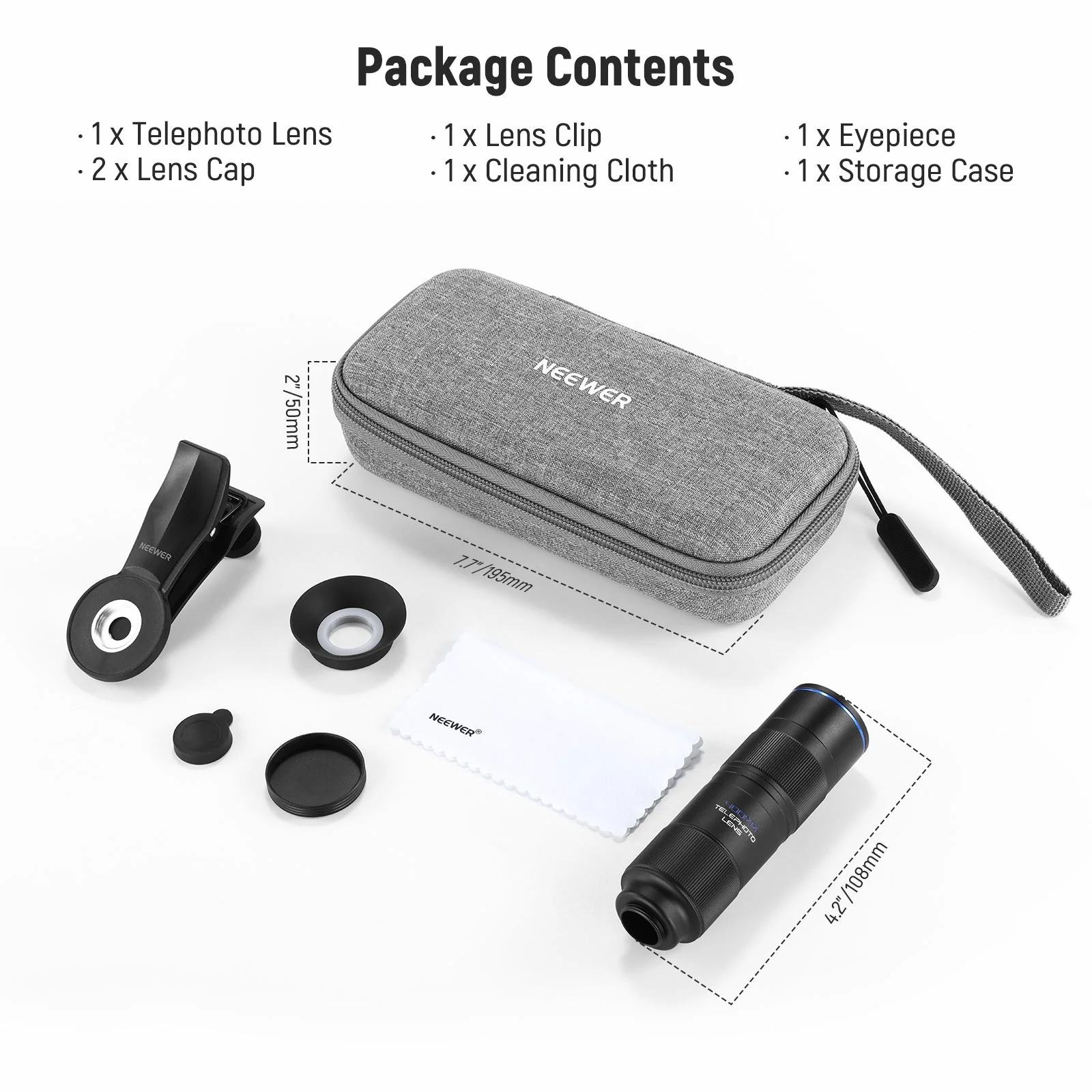 NEEWER LS-78 400mm Phone Telephoto Lens with 17mm Lens Clip - Image 9