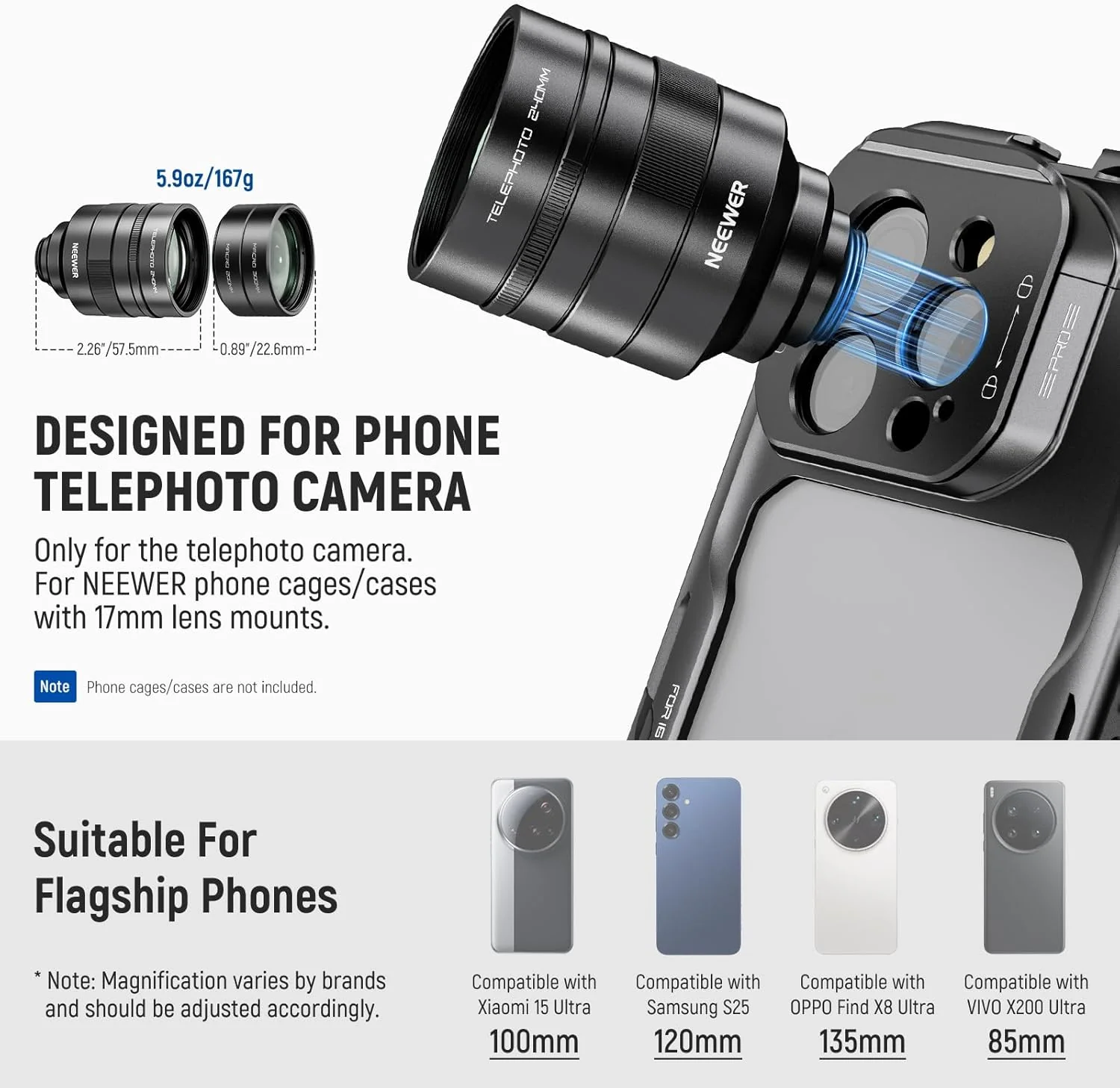 NEEWER LS-79 2X Lens Converter for Phone Telephoto Camera Lens - Image 13