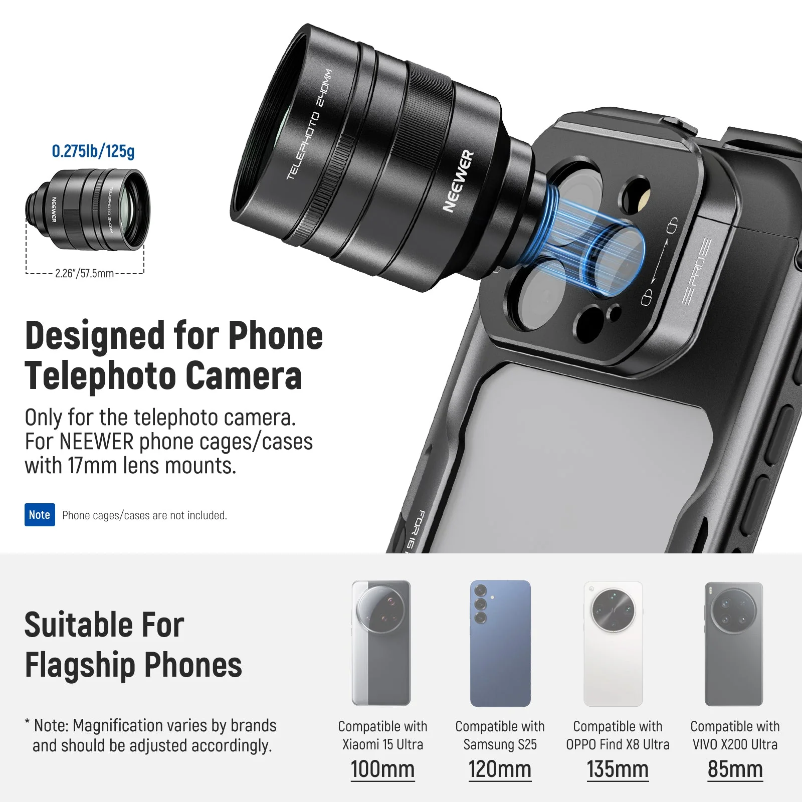 NEEWER LS-79 2X Lens Converter for Phone Telephoto Camera Lens - Image 4