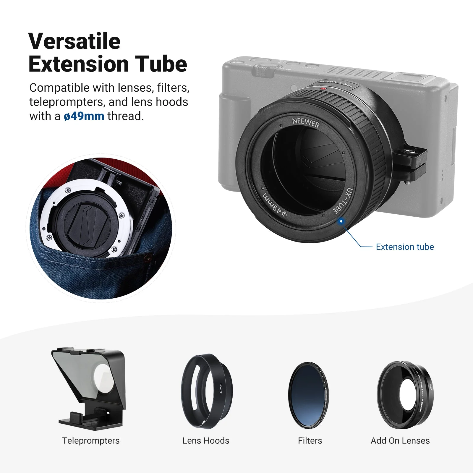 NEEWER LS-86 Wide Angle + Macro Lens For Sony ZV-1 II (ZV-1M2) - Image 8