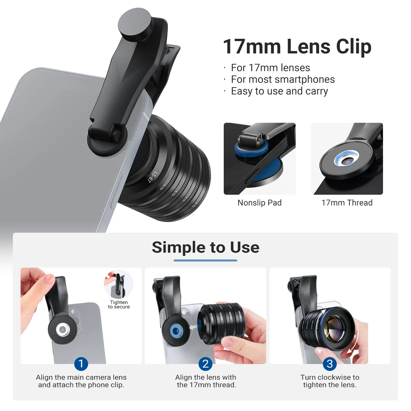 NEEWER LS-87 4 Pack Phone Macro Lens Kit - Image 8