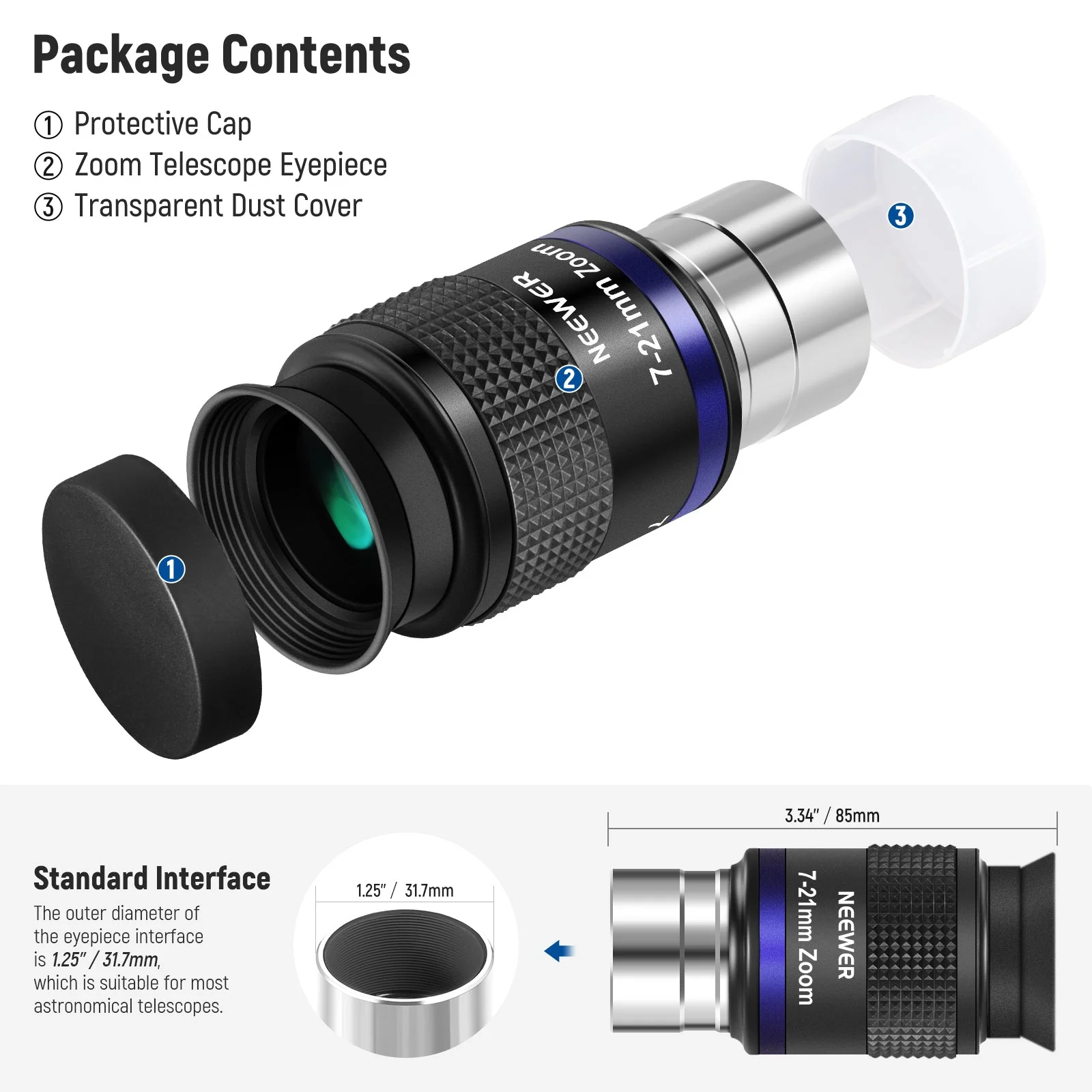 NEEWER LS-T22 Zoom Telescope Eyepiece - Image 8