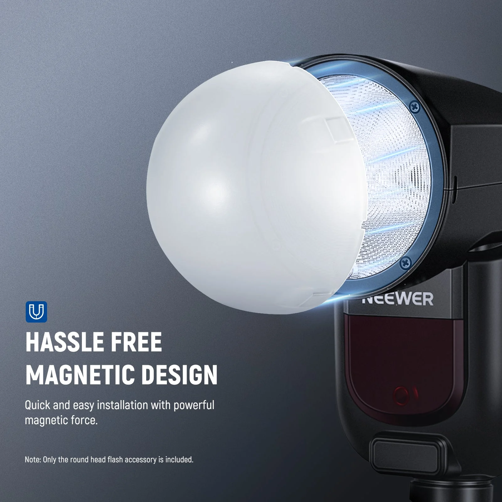 NEEWER M12 Magnetic Dome Diffuser for Z2PRO/Z2/Z1 Flash - Image 3