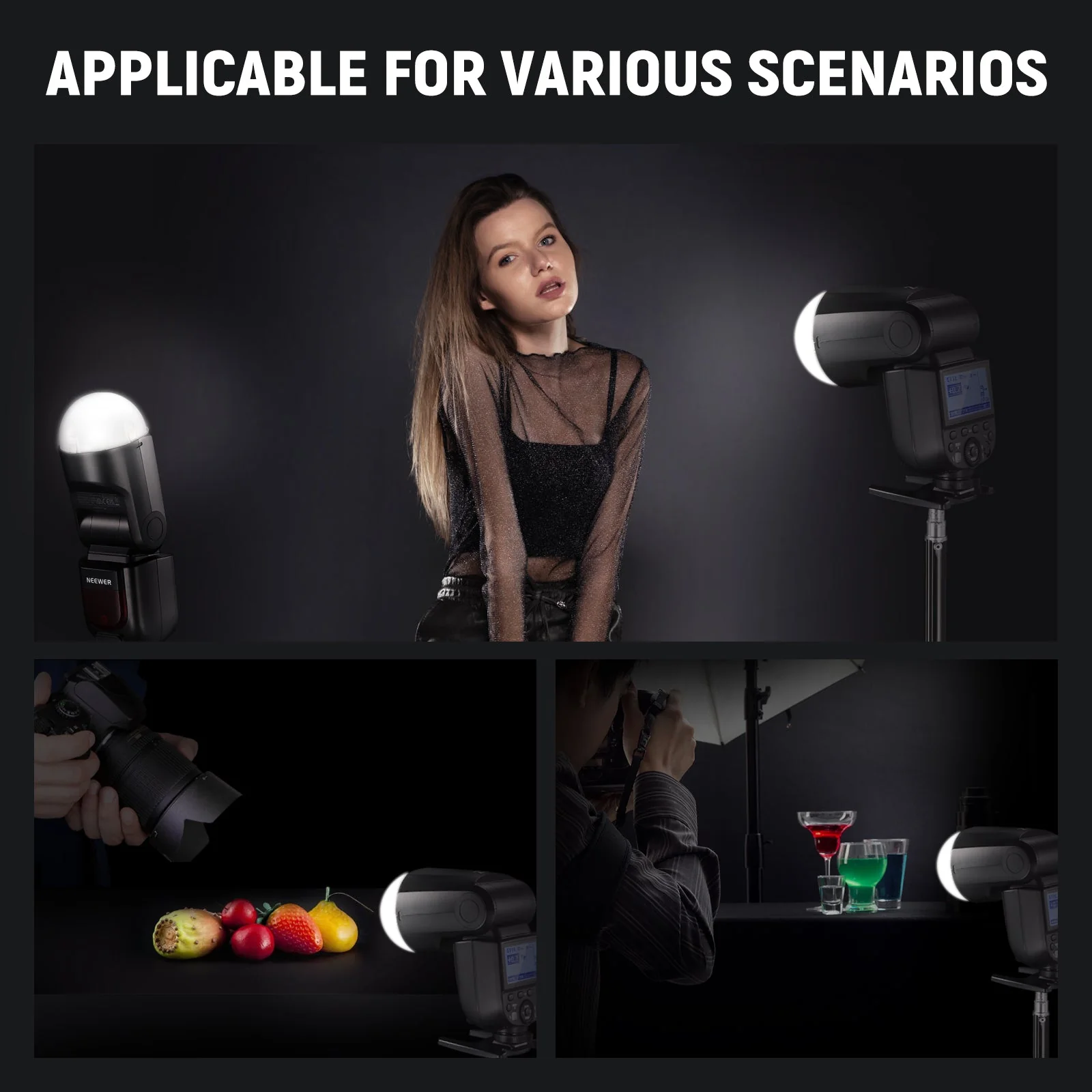 NEEWER M12 Magnetic Dome Diffuser for Z2PRO/Z2/Z1 Flash - Image 7