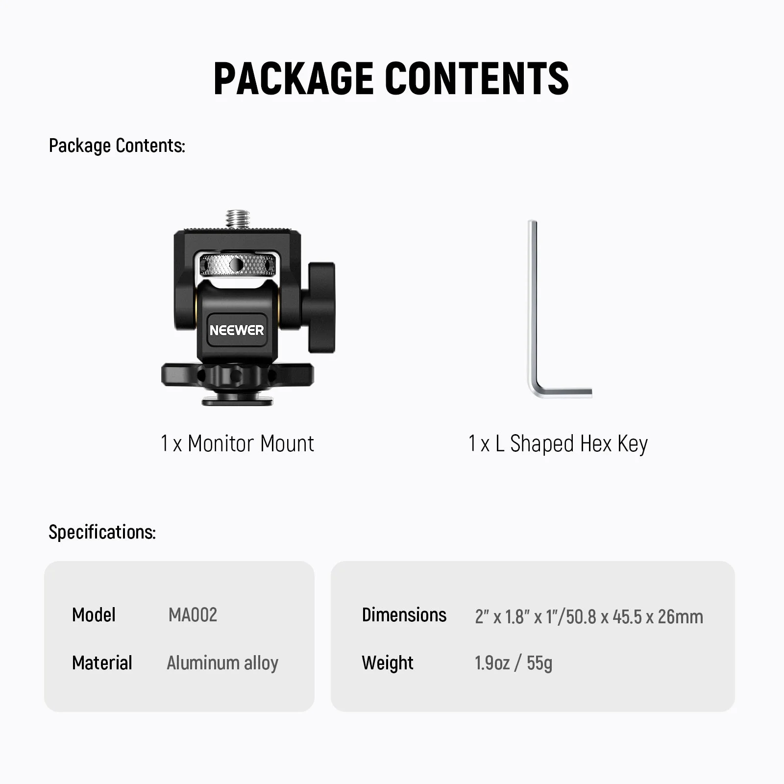 NEEWER MA002 Field Monitor Holder with Cold Shoe Mount - Image 8