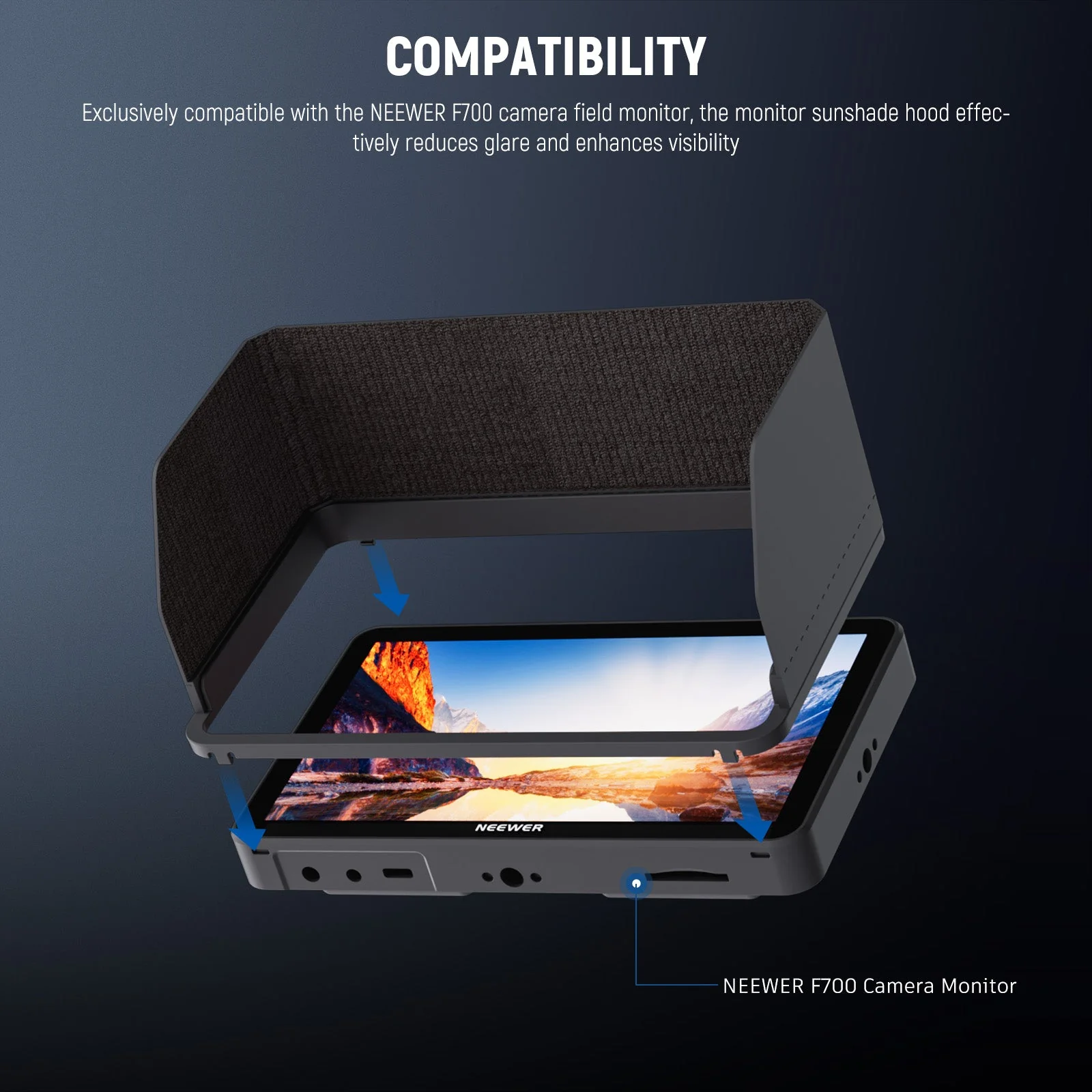 NEEWER MA007 Monitor Sunshade Hood for F700 Monitor - Image 2
