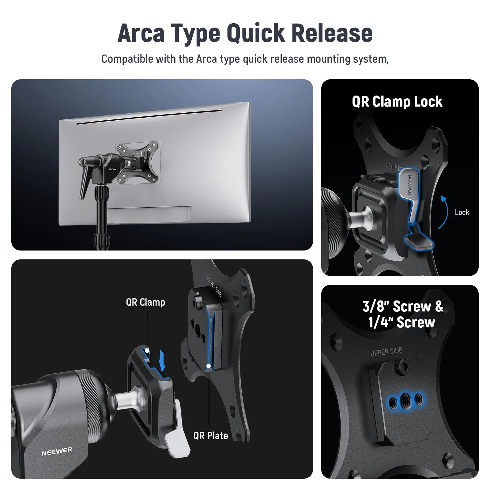 NEEWER MA016 Arca Type Quick Release VESA Monitor Mount Adapter - Image 3