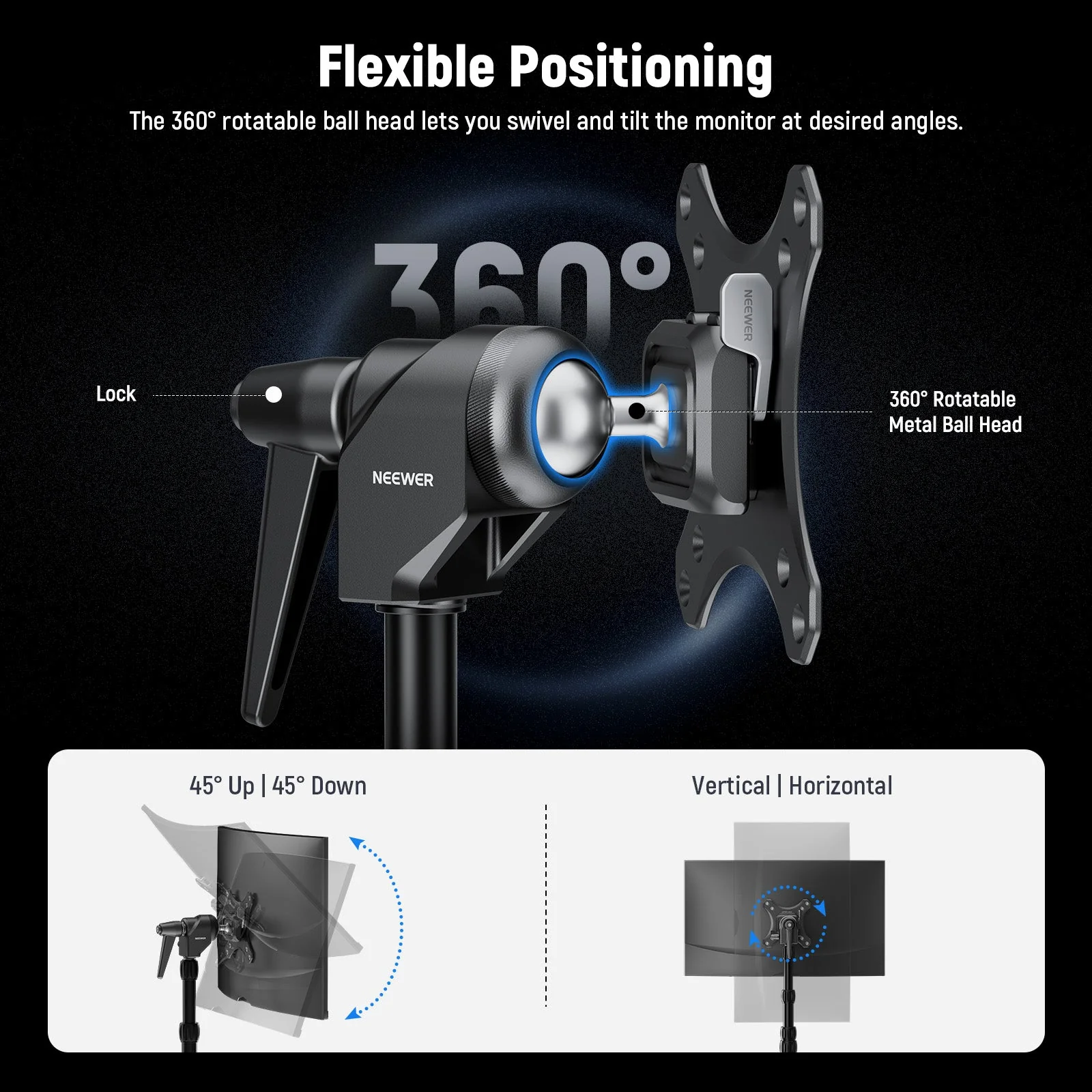 NEEWER MA016 Arca Type Quick Release VESA Monitor Mount Adapter - Image 4