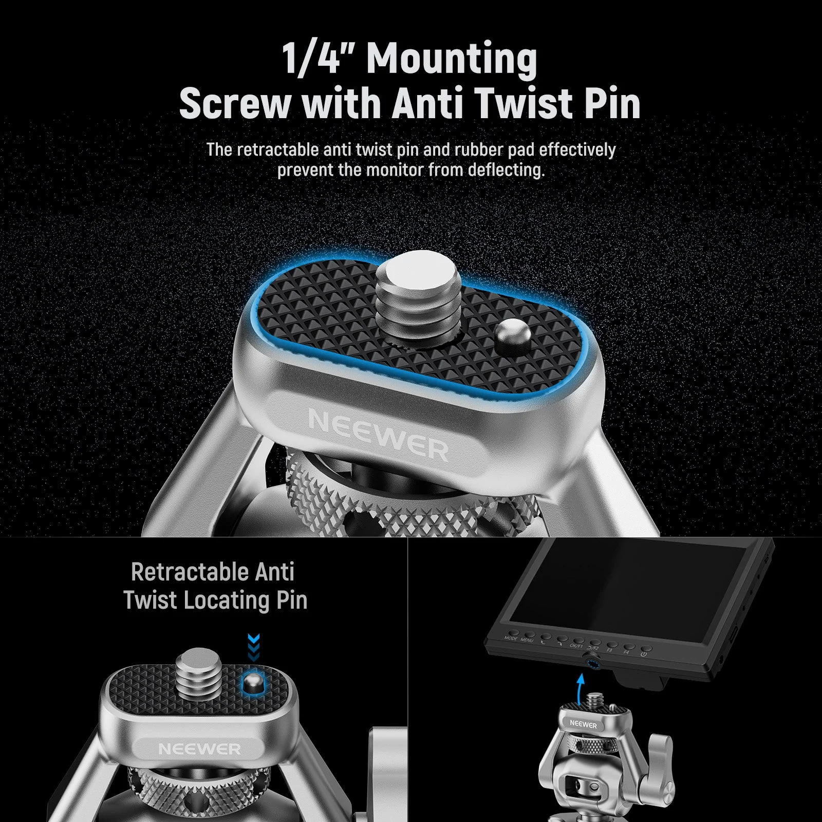 NEEWER MA017 Camera Monitor Mount with Cold Shoe - Image 4
