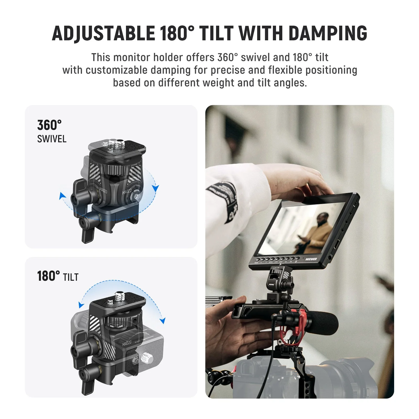 NEEWER MA020 Camera Monitor Mount with NATO Clamp - Image 5