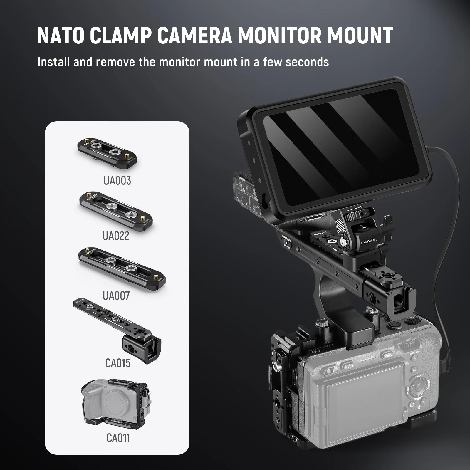 NEEWER MA020 Camera Monitor Mount with NATO Clamp - Image 7