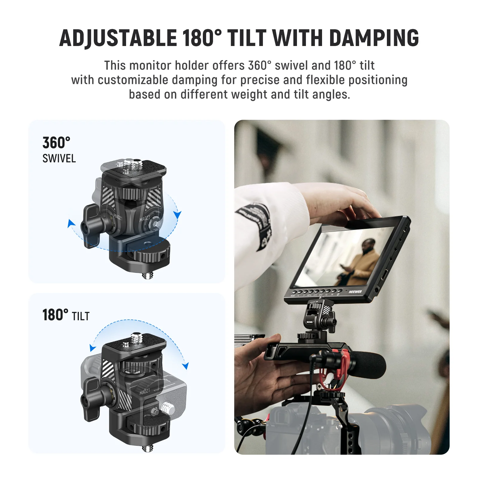 NEEWER MA021 Camera Monitor Mount for 5"/7" Monitors - Image 5