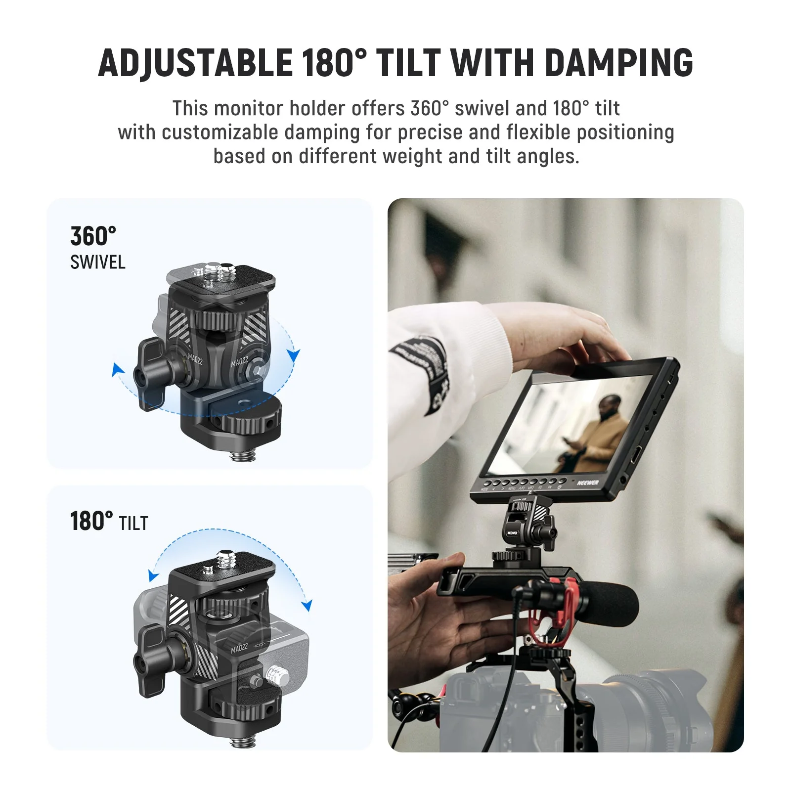 NEEWER MA022 Camera Field Monitor Mount Holder Bracket - Image 5