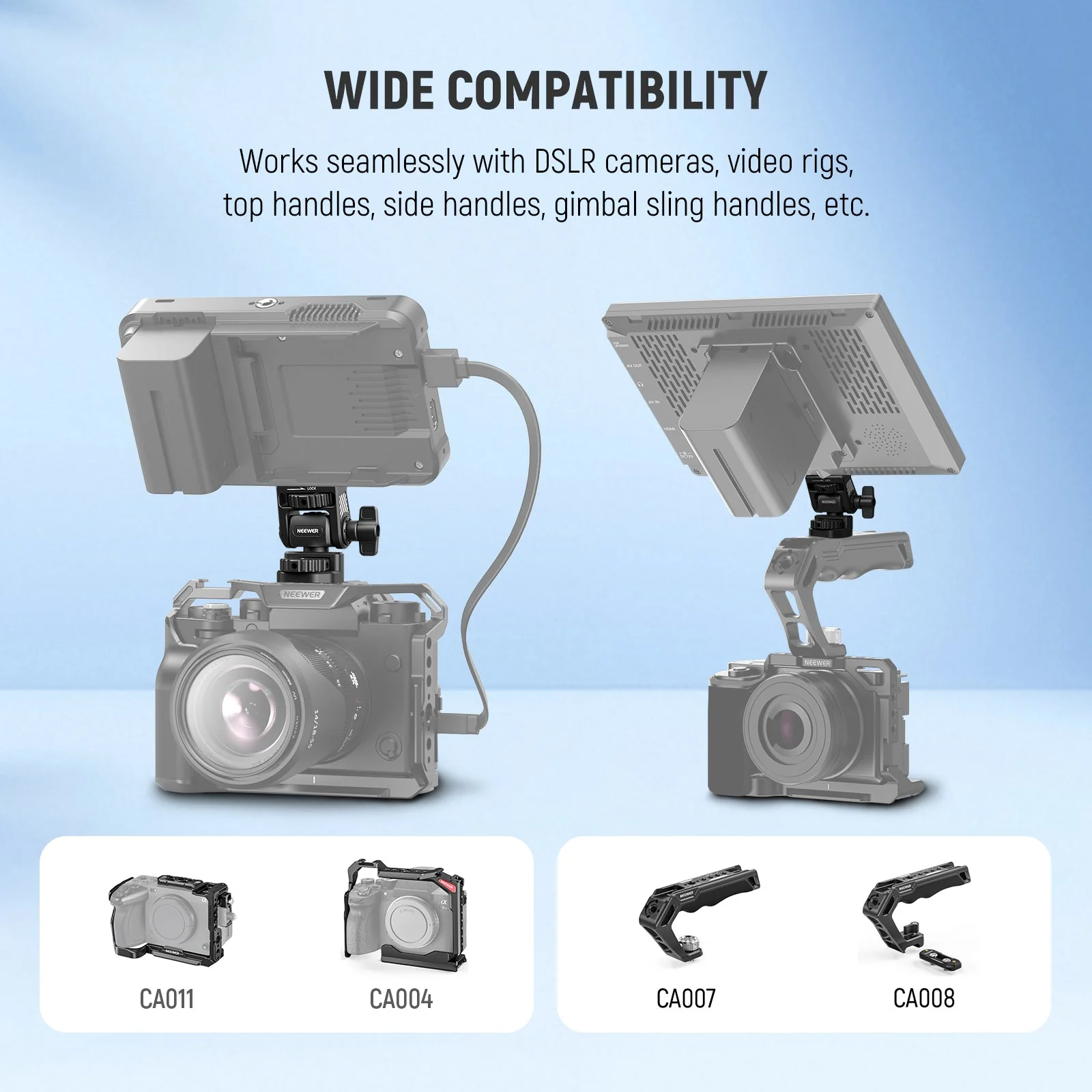 NEEWER MA022 Camera Field Monitor Mount Holder Bracket - Image 7
