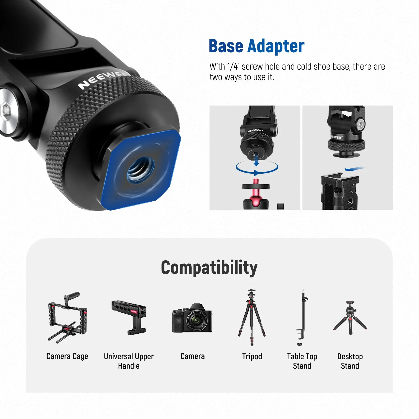 NEEWER Metal Cell Phone Tripod Mount Adapter - Image 4