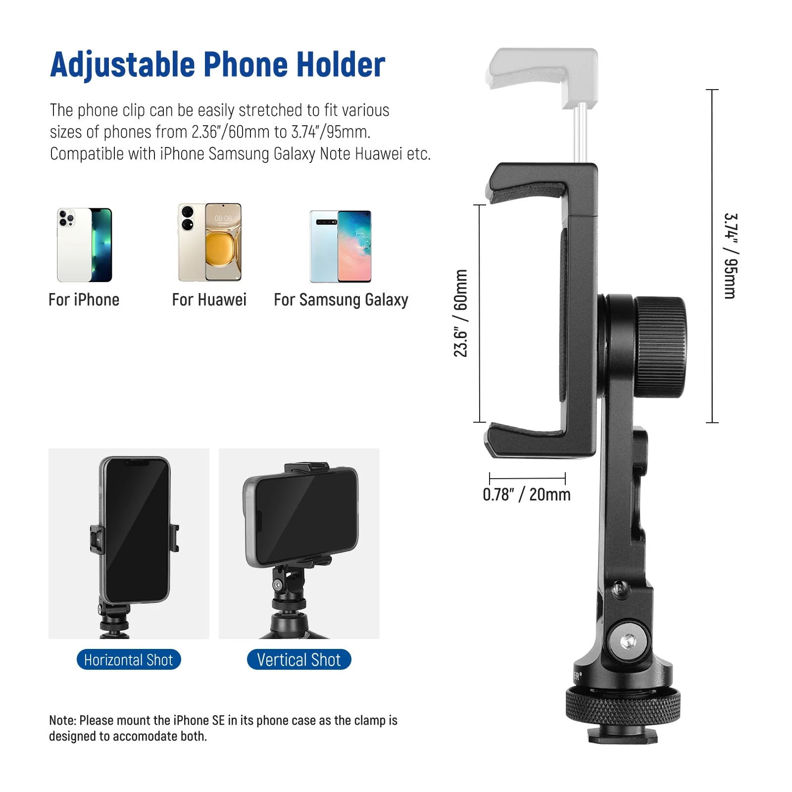NEEWER Metal Cell Phone Tripod Mount Adapter - Image 5