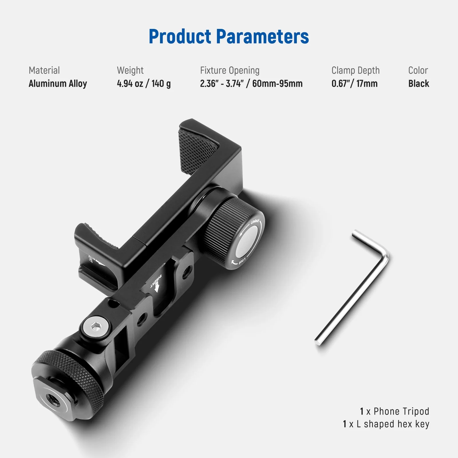 NEEWER Metal Cell Phone Tripod Mount Adapter - Image 8