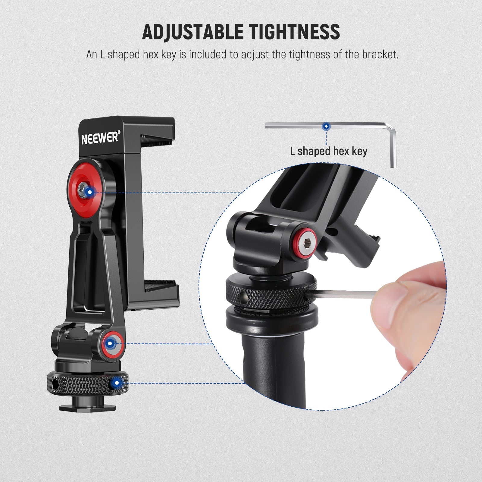 NEEWER Metal Phone Tripod Mount Adapter - Image 6