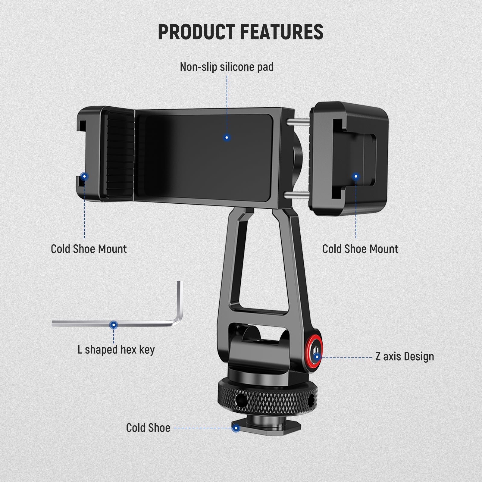 NEEWER Metal Phone Tripod Mount Adapter - Image 8